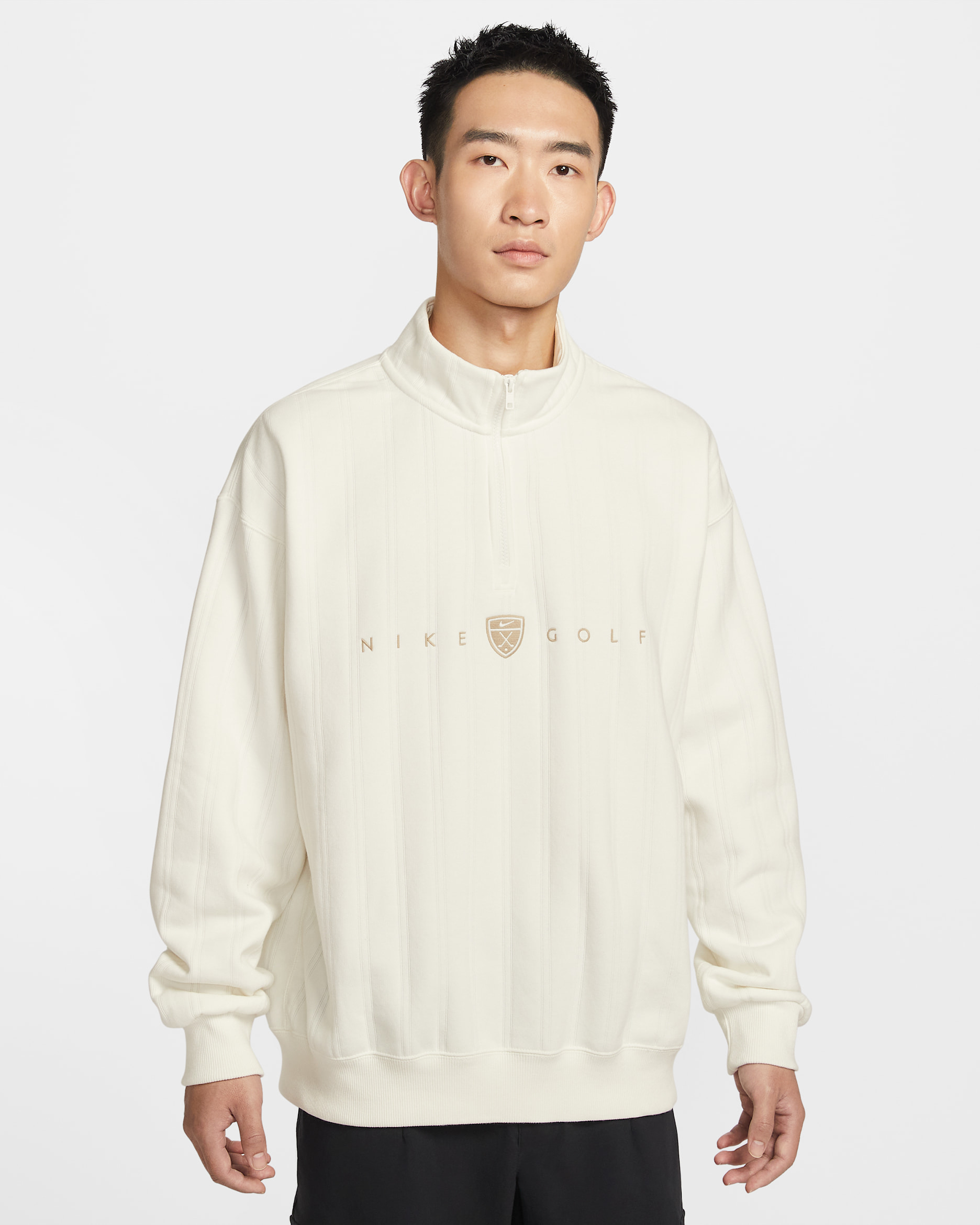 나이키 페어웨이 프레쉬 남성 써마 핏 오버사이즈 하프집 골프 탑 - 세일/라임스톤