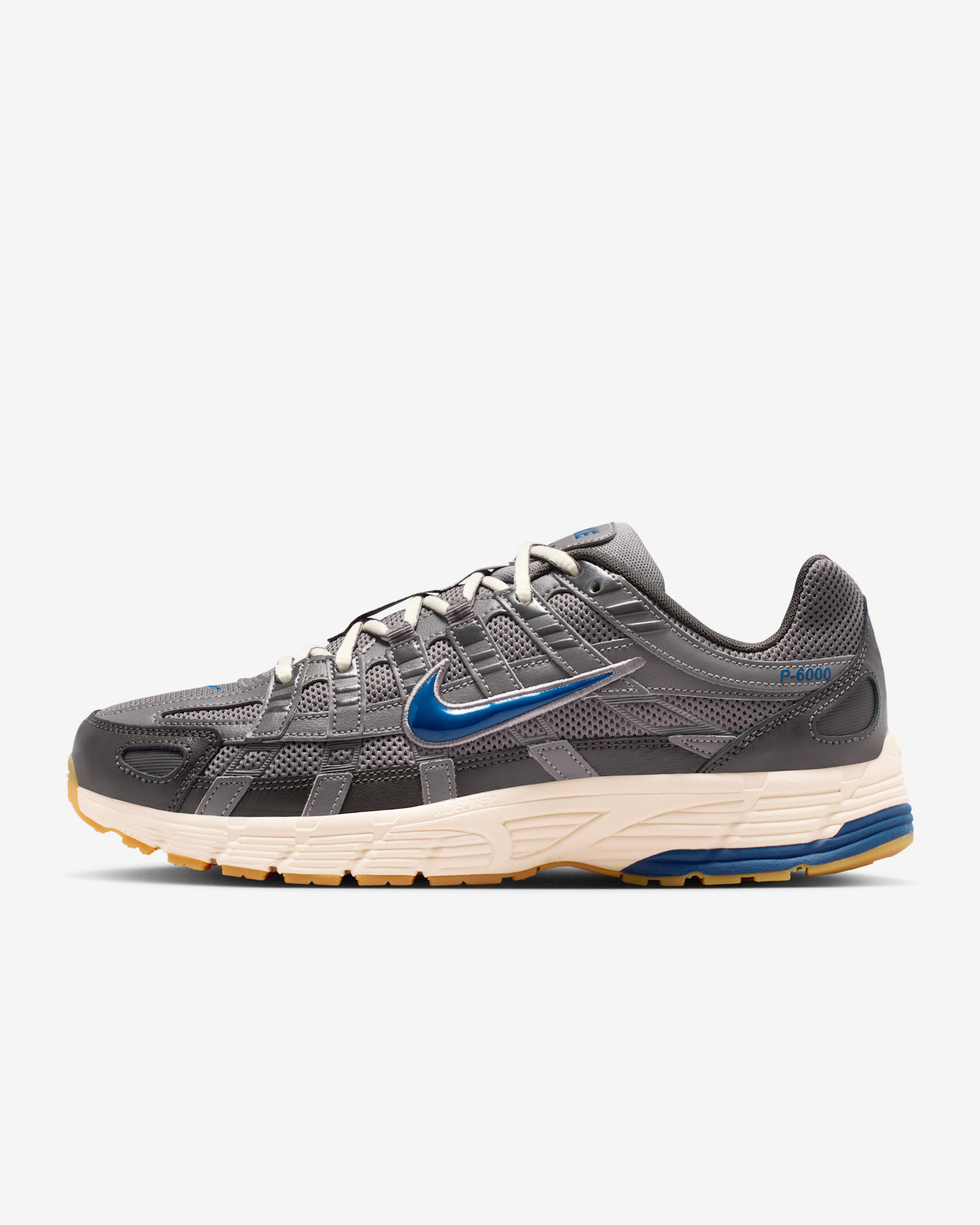 Tenis Nike P-6000 - Punta de Lápiz/Ceniza medio/Leche de coco/Azul cancha