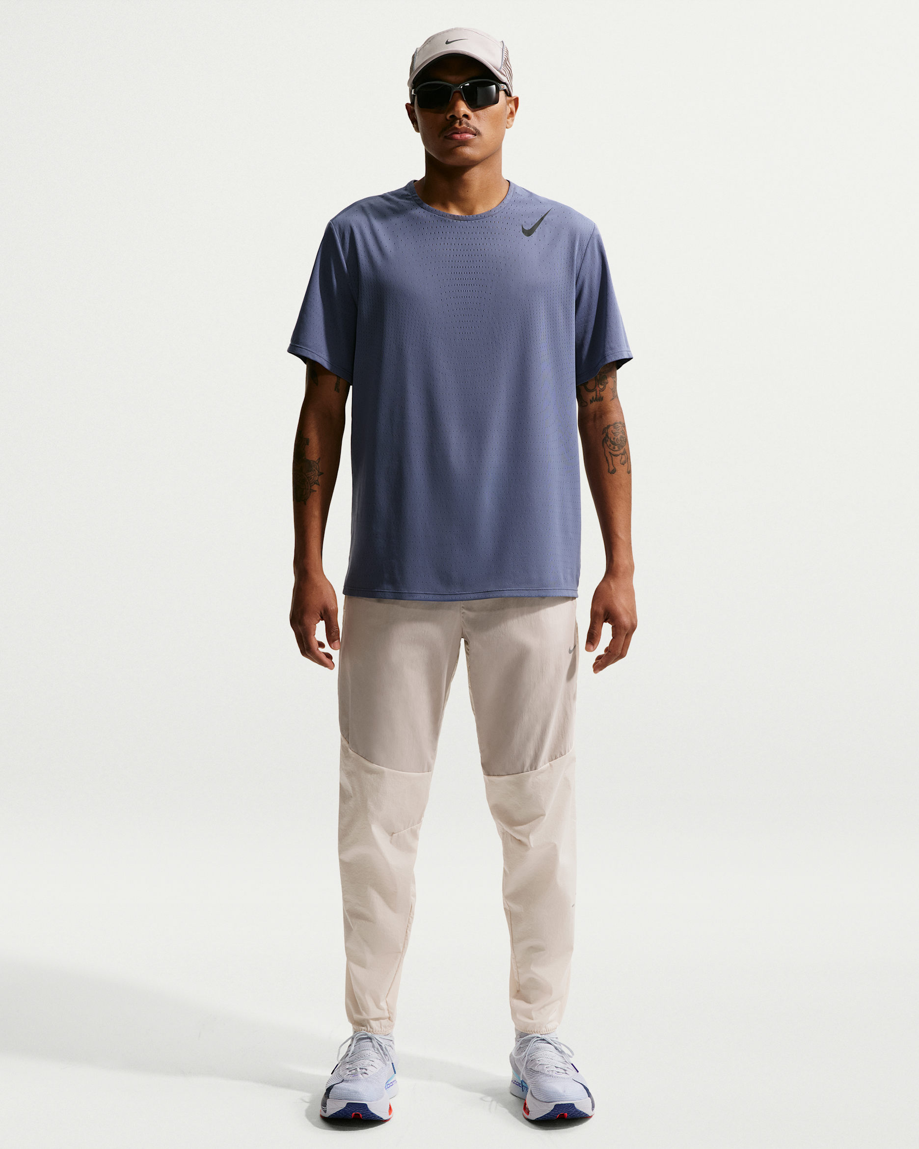 Vevd Nike Stride Repel-løpebukse til herre - Cream II/Birch/Natural