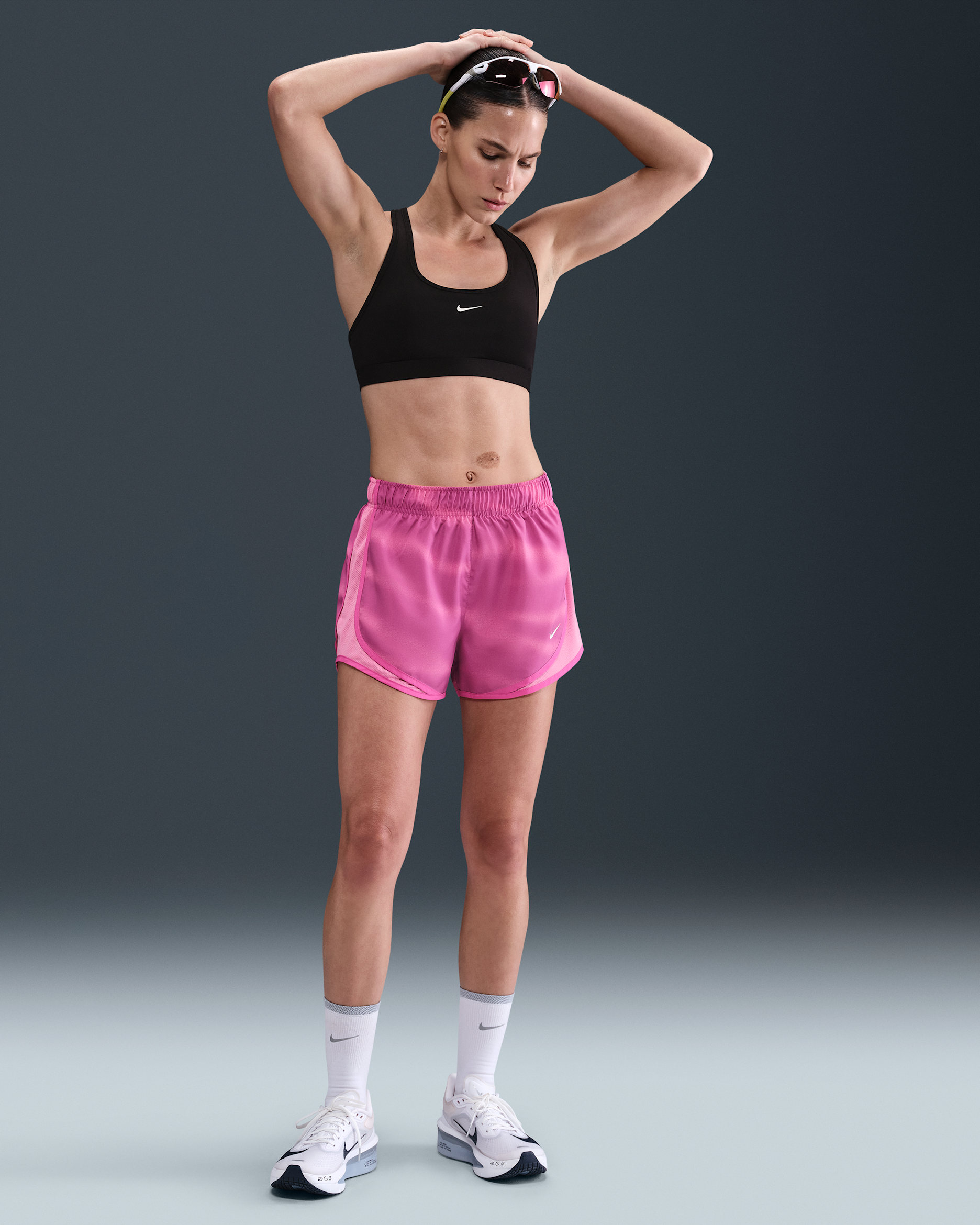 Nike Tempo Women's Dri-FIT Mid-Rise Brief-Lined Running Shorts - Playful Pink/Fire Pink/White