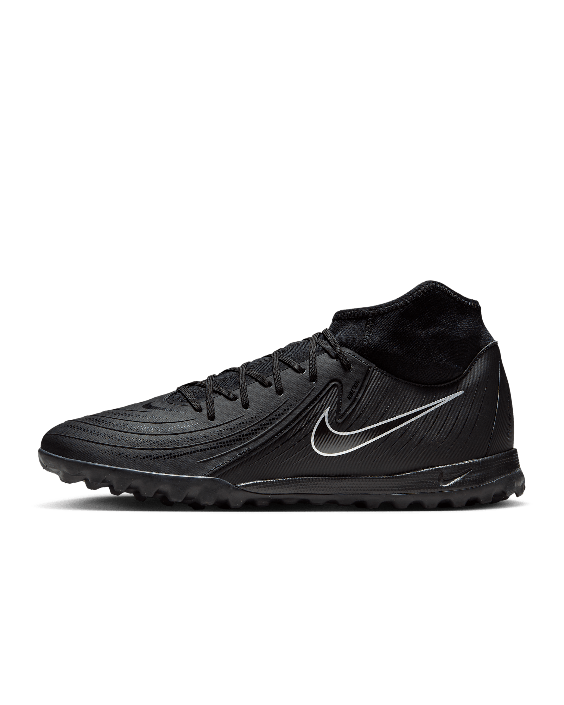 Nike Phantom Luna 2 Academy Turf High-Top Football Shoes - Black/Black