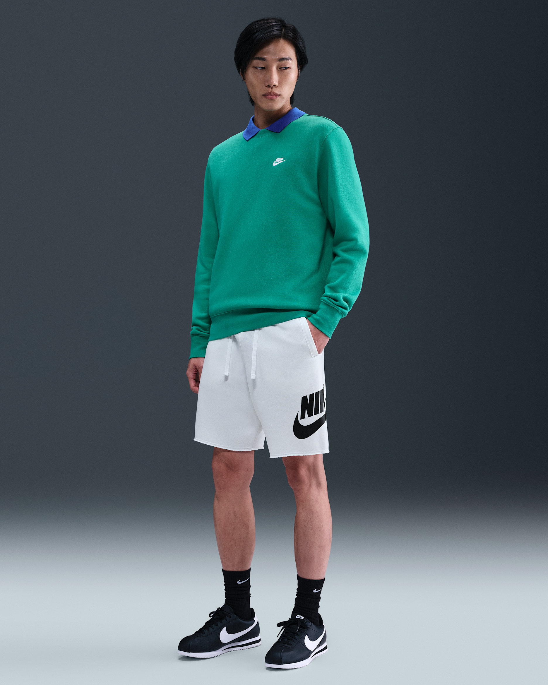 ナイキ クラブ アルムニ メンズ フレンチ テリー ショートパンツ - ホワイト/ホワイト/ブラック