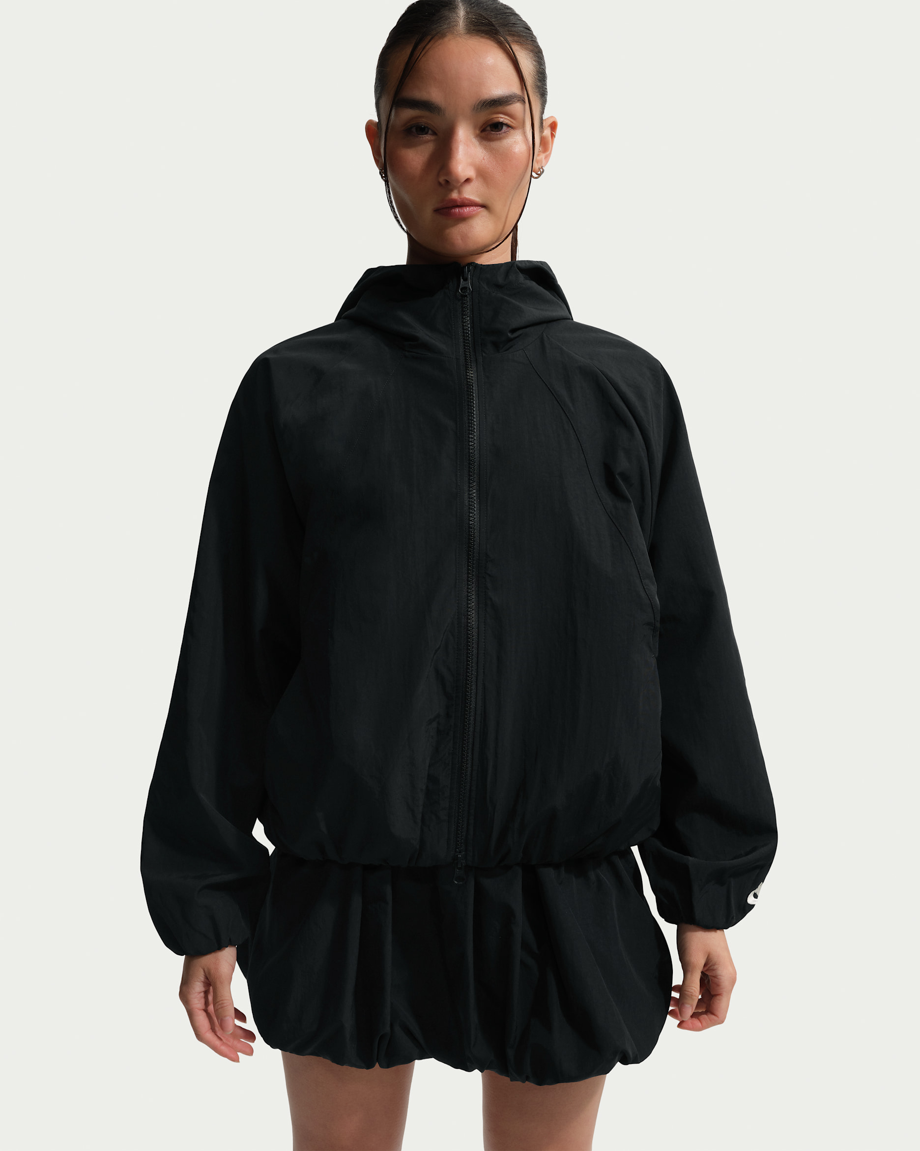 ナイキ スポーツウェア ウィメンズ オーバーサイズド フーデッド ジャケット - ブラック/チョーク