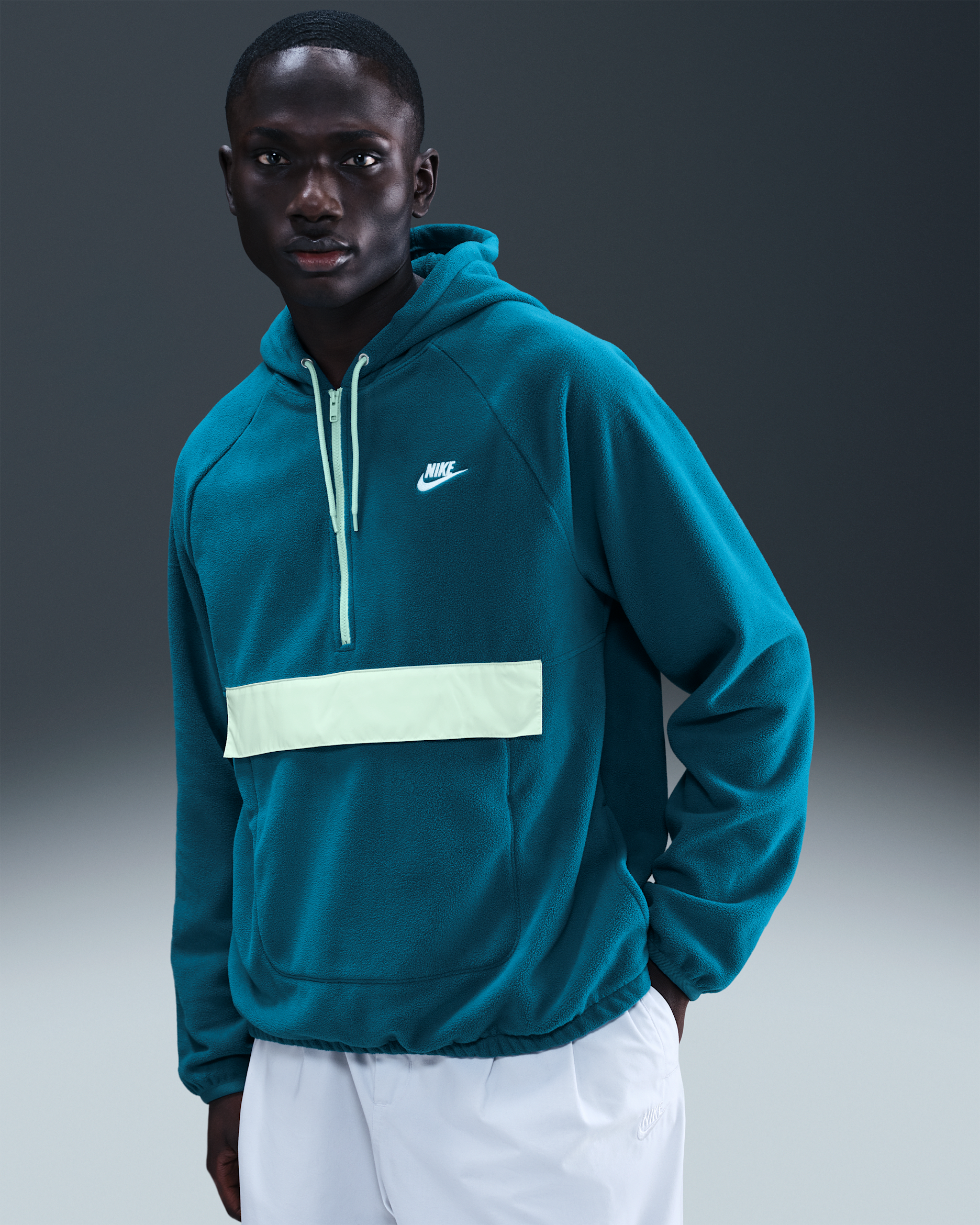 Haut d'hiver Nike Sportswear Club pour homme - Green Abyss/Mint Foam/Blanc