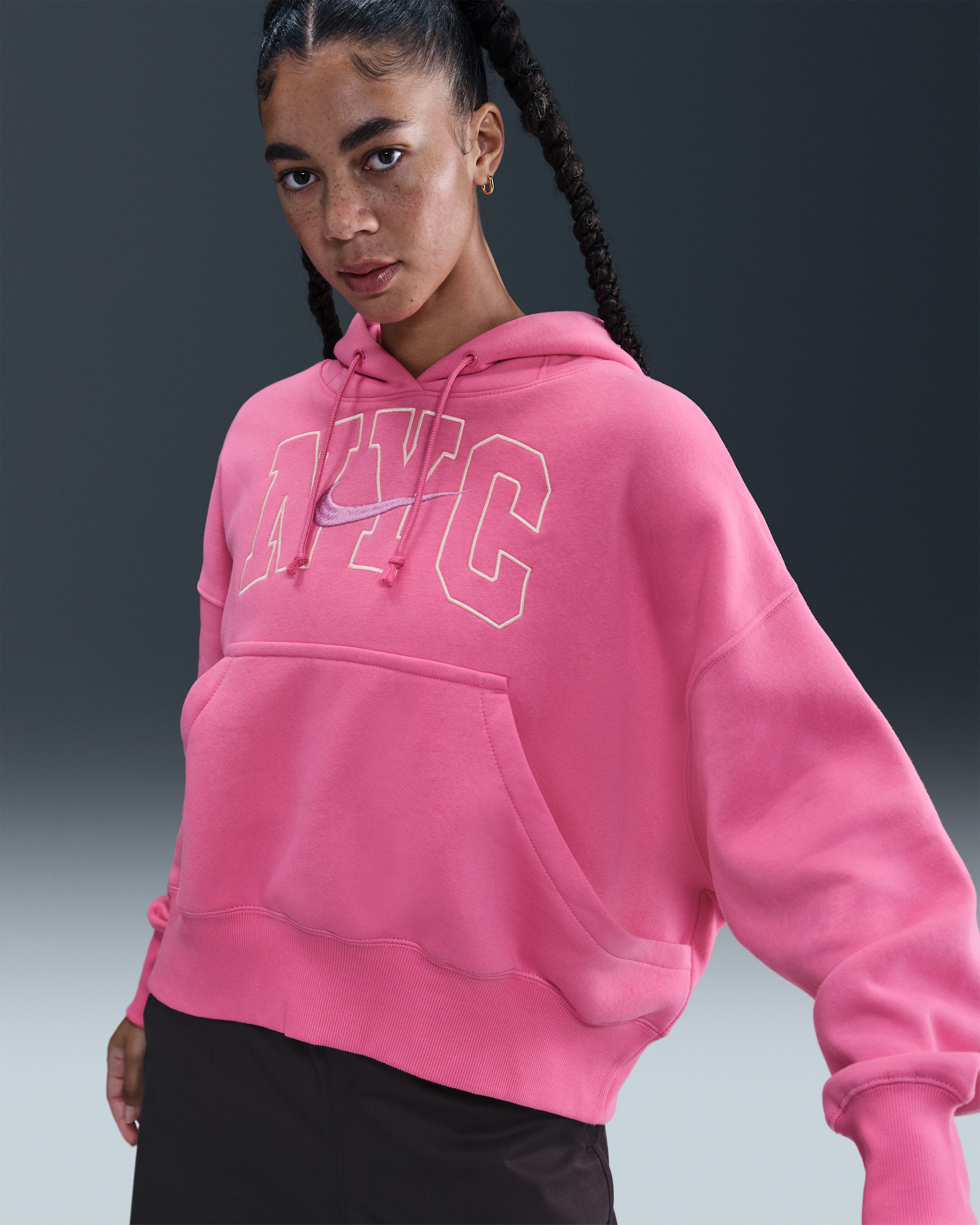 Nike Sportswear Phoenix Fleece Women's Over-Oversized Hoodie - Pinksicle/Cosmic Fuchsia/Washed Coral