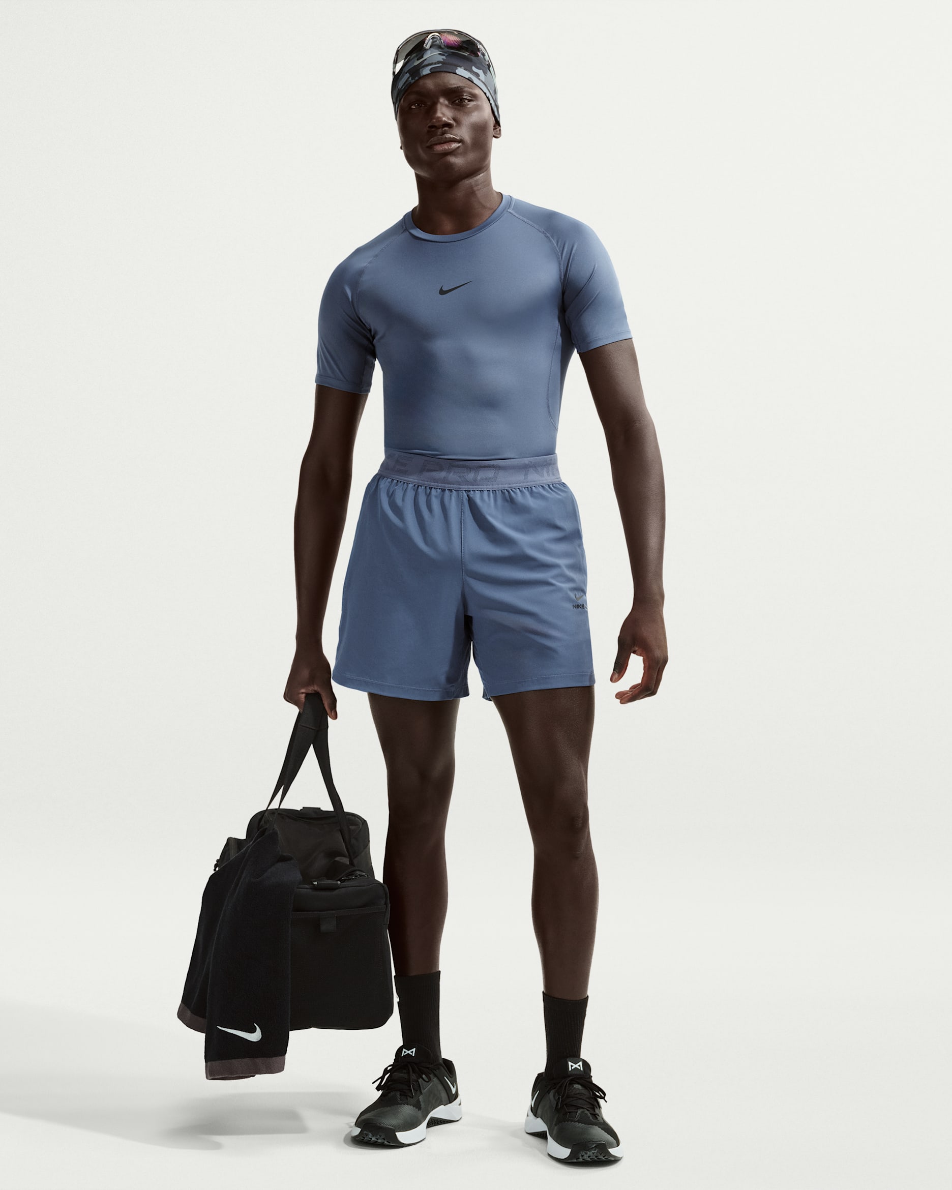 Nike Pro Training Dri-FIT shorts til herre (15 cm) - Diffused Blue/Svart