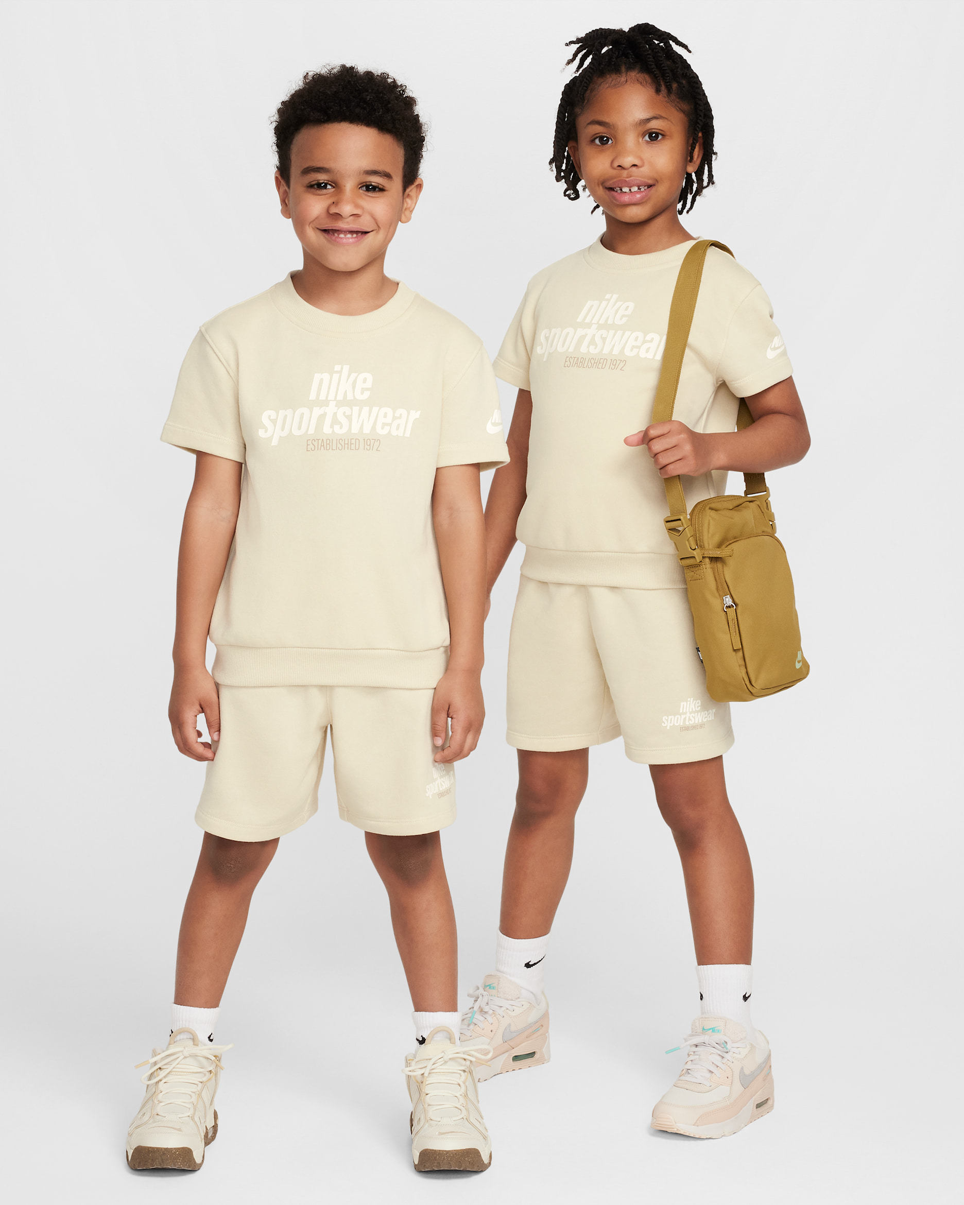Nike Little Kids' Club Family 2-Piece Shorts Set - Light Khaki