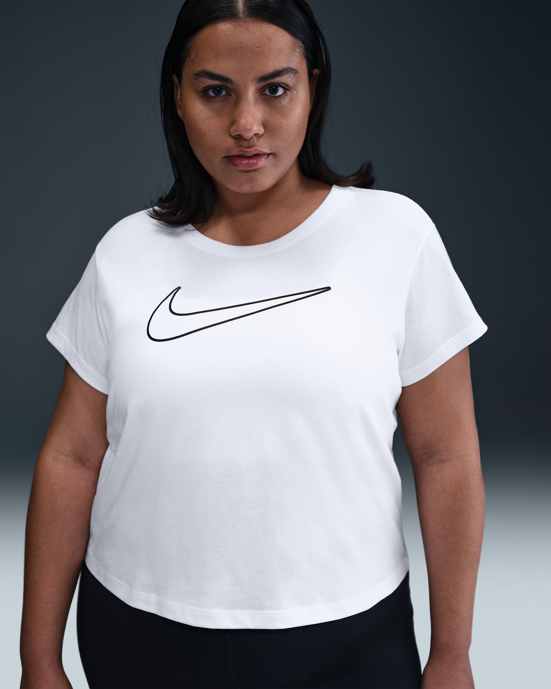 Nike Sportswear Women's Short-Sleeve Graphic T-Shirt (Plus Size) - White/Black