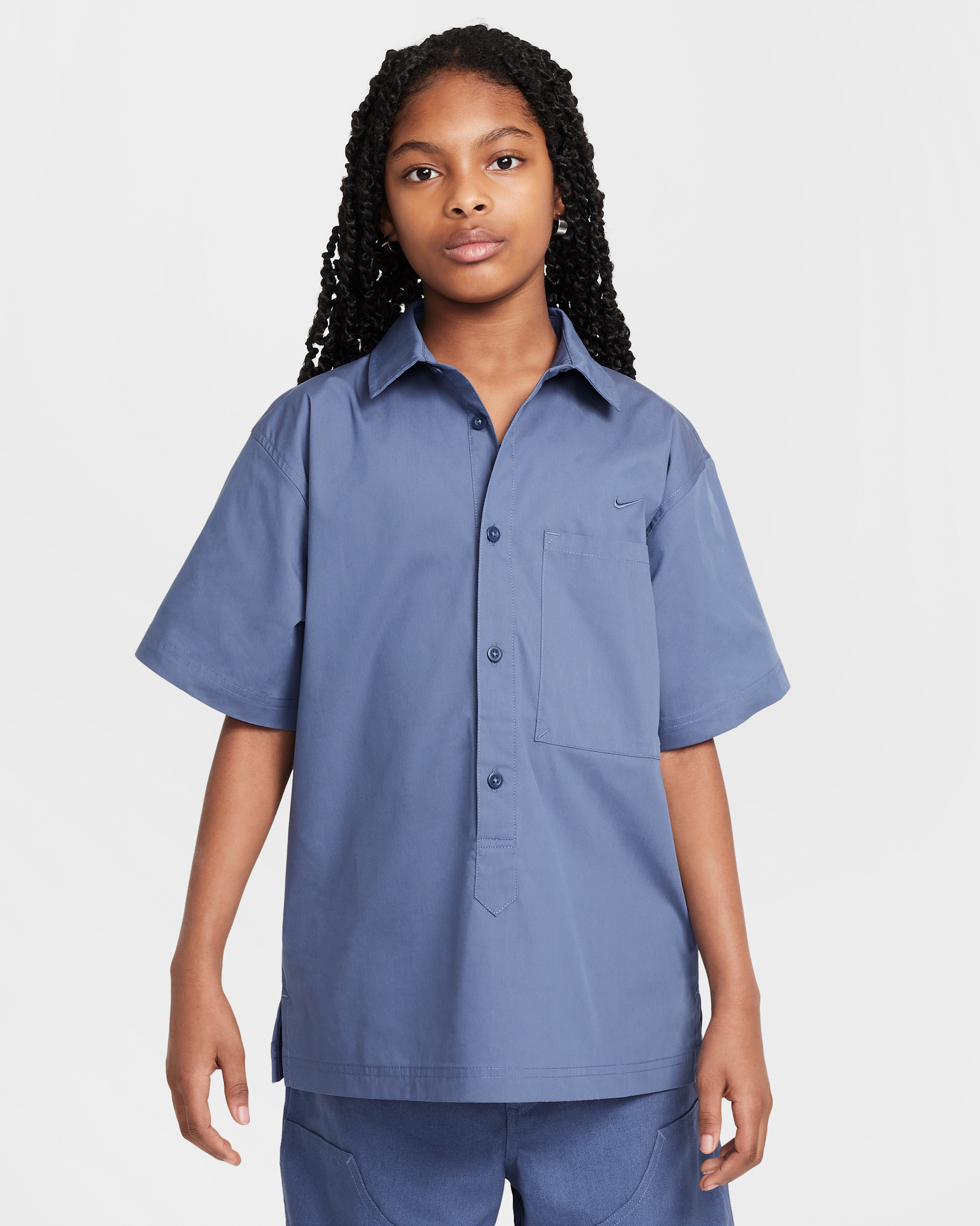 Koszulka z krótkim rękawem dla dużych dzieci Nike Sportswear Metro Ground - Diffused Blue/Diffused Blue
