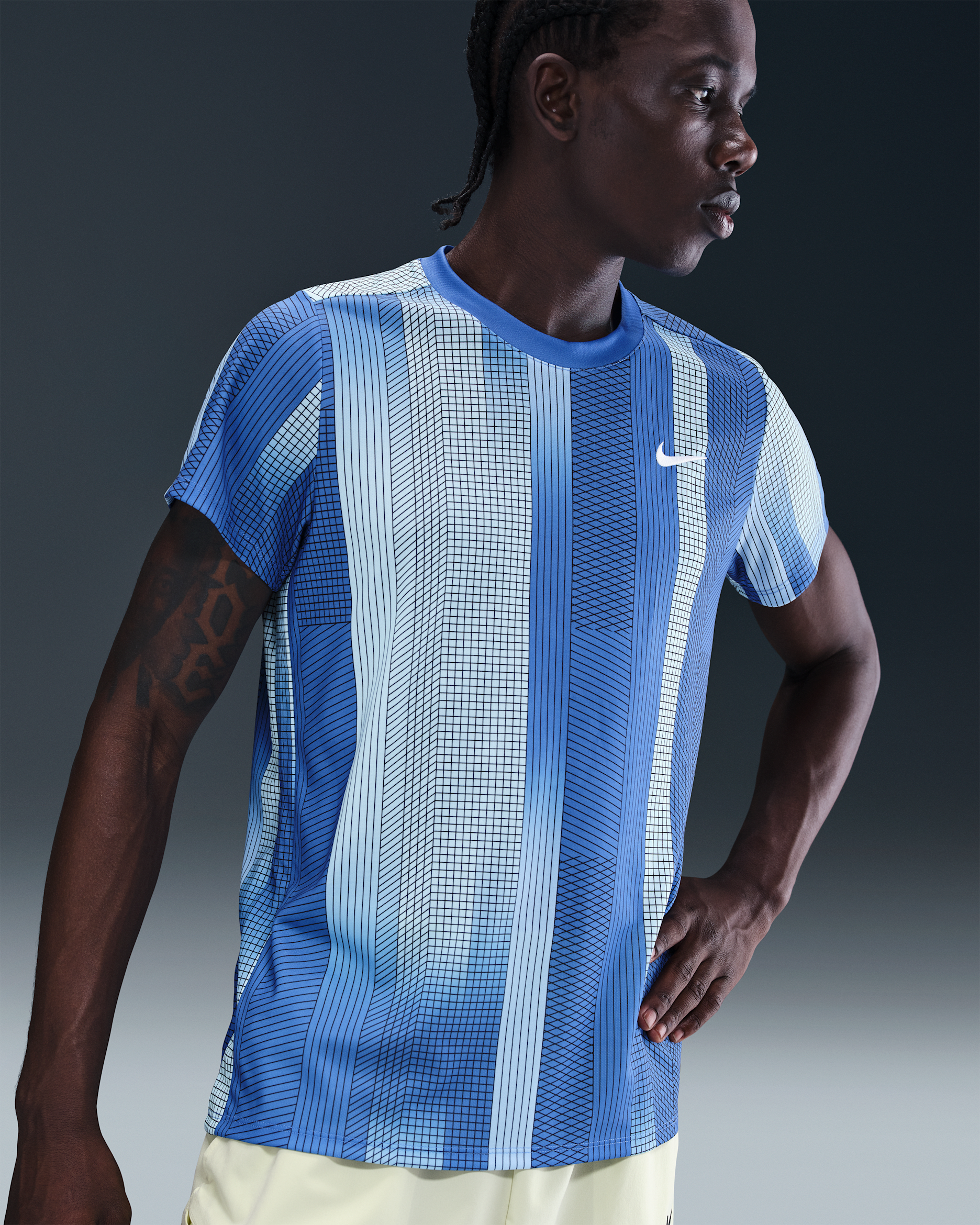 NikeCourt Victory Men's Dri-FIT Tennis Top - Comet Blue/White