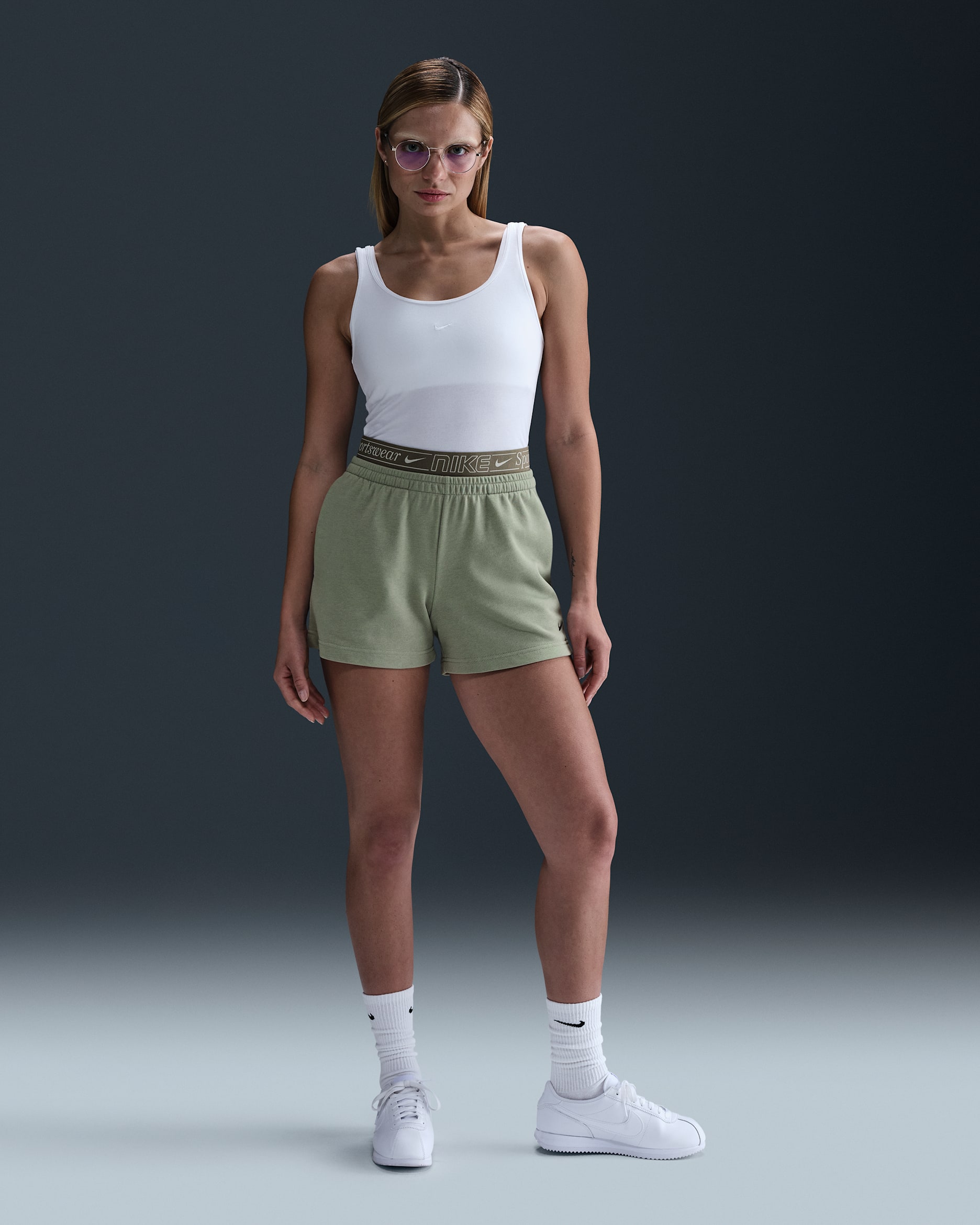 Nike Sportswear Chill Terry Normal Belli 10 cm Kadın Şortu - Jade Horizon