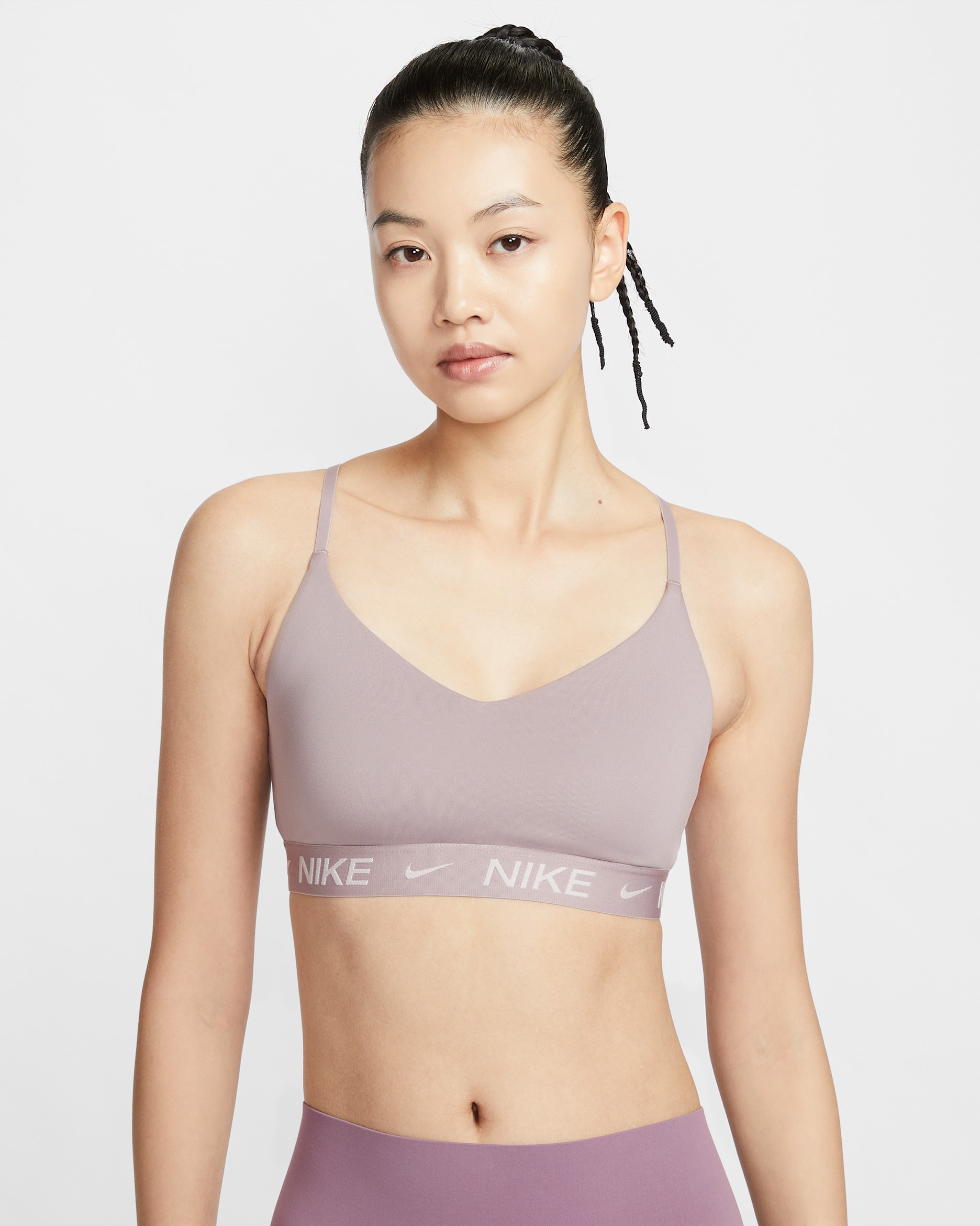 Nike Indy Light-Support Women's Padded Adjustable Sports Bra - Light Violet Ore