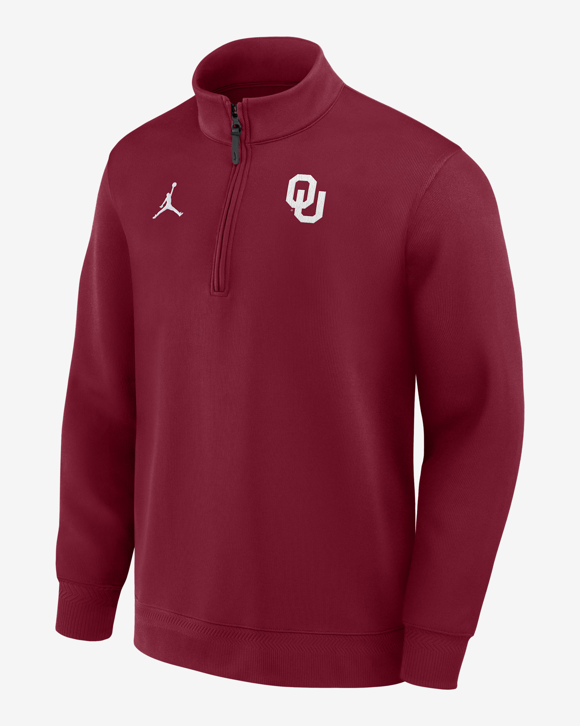Oklahoma Coaches Men's Jordan Brand Dri-FIT College Long-Sleeve 1/2-Zip Top - Crimson