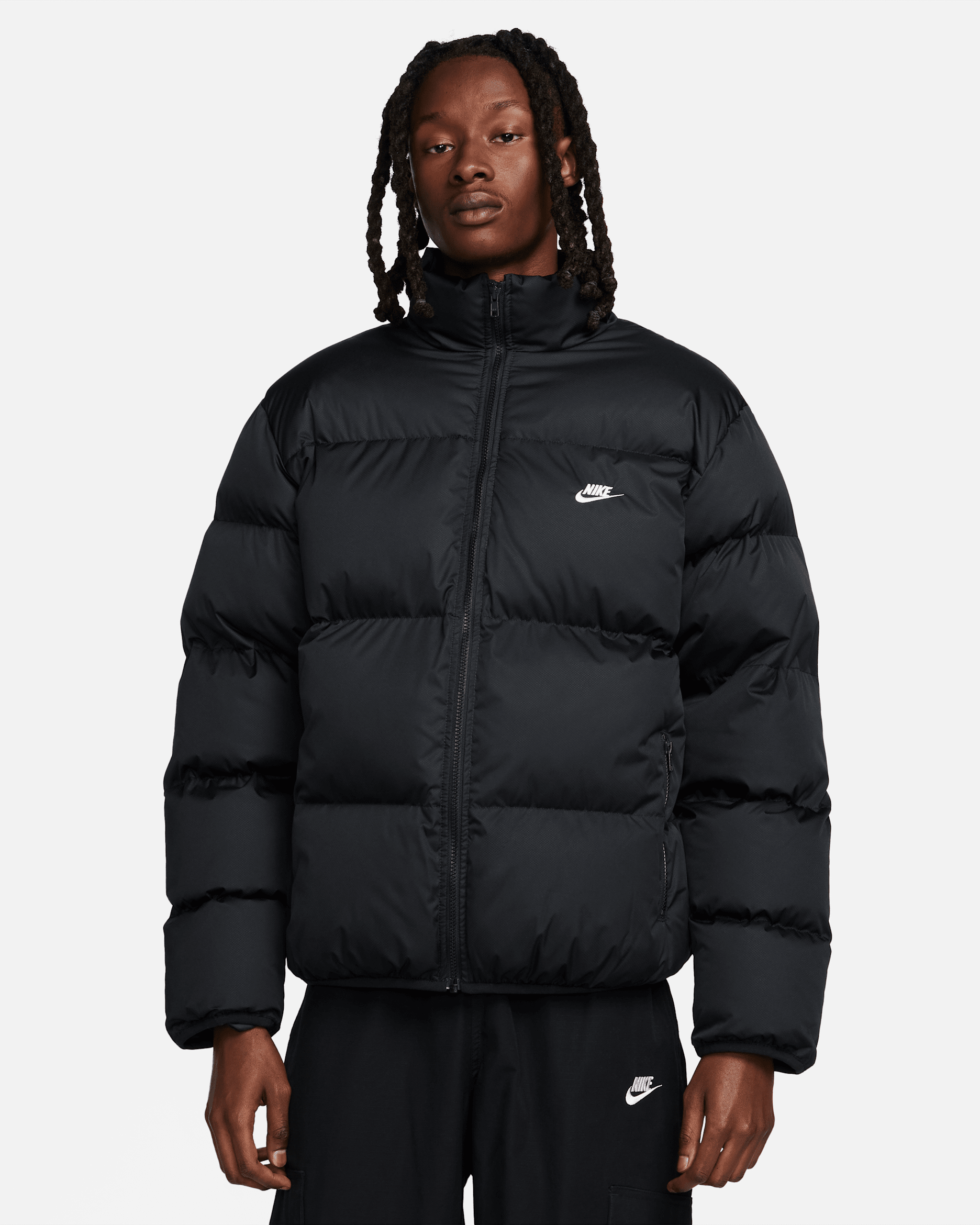 Nike Sportswear Club gewatteerd herenjack - Zwart/Wit