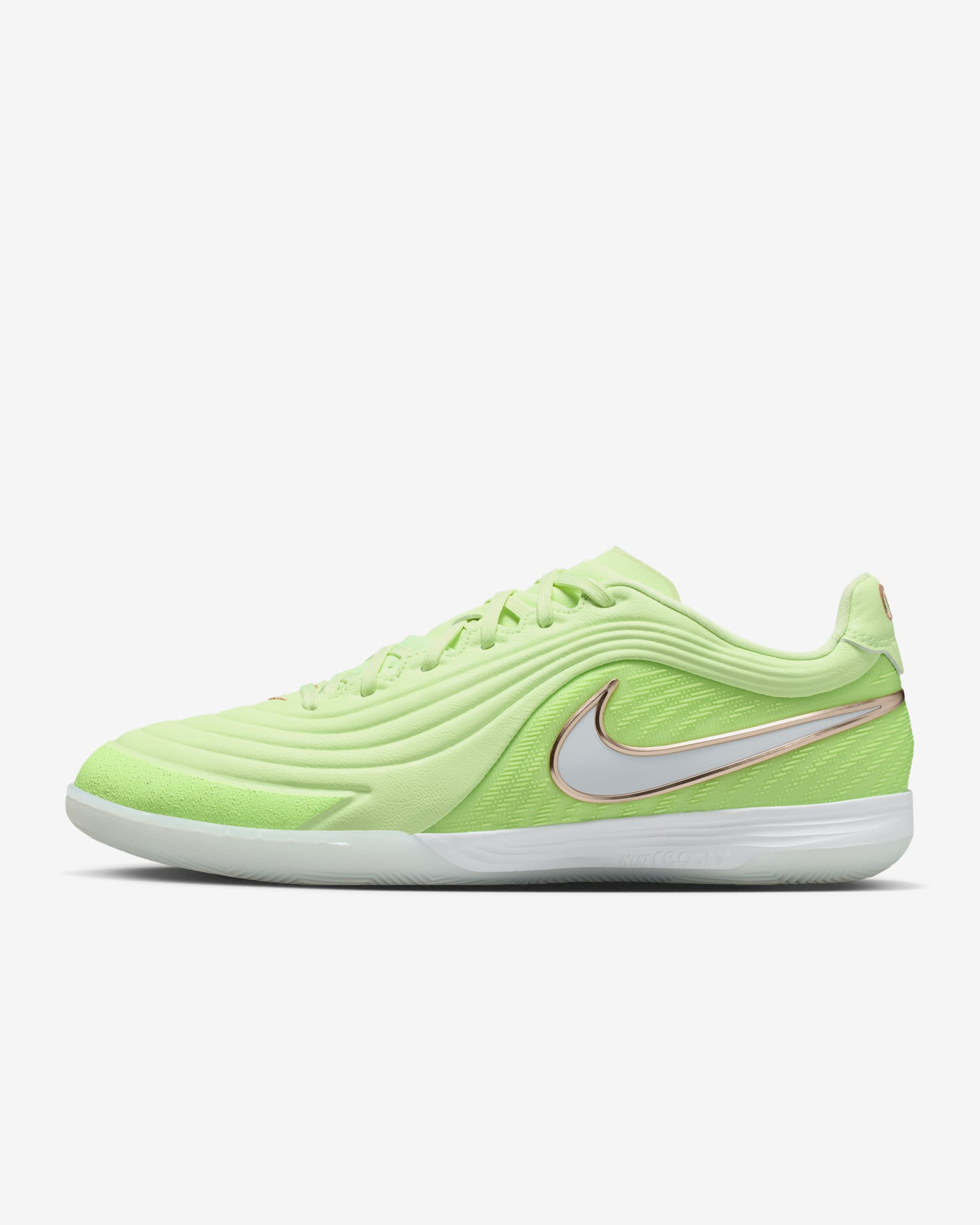 Nike Tiempo Reactgato LE Indoor/Court Low-Top Soccer Shoes - Light Liquid Lime/White