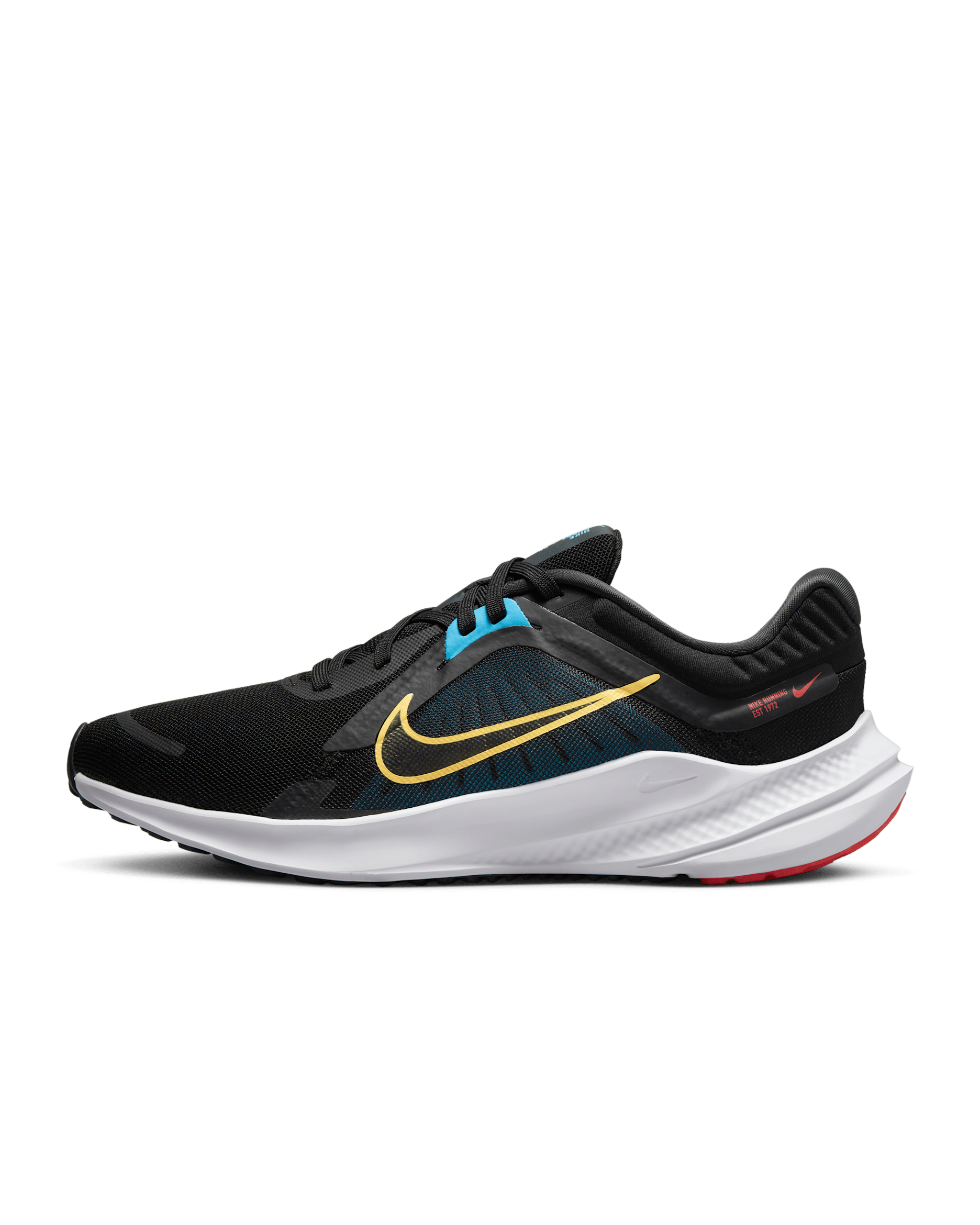 Nike Quest 5 Women's Road Running Shoes - Black/White/Picante Red/Citron Pulse