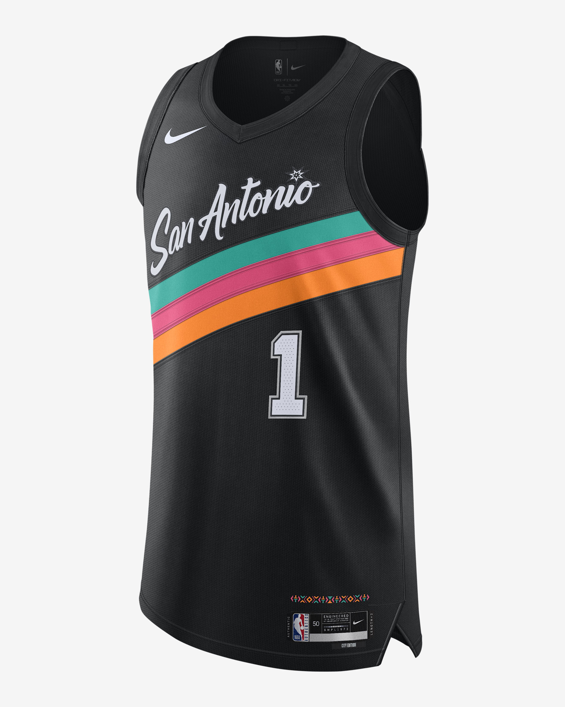 Jersey Nike Dri-FIT ADV de la NBA Authentic para hombre Victor Wembanyama San Antonio Spurs City Edition - Negro