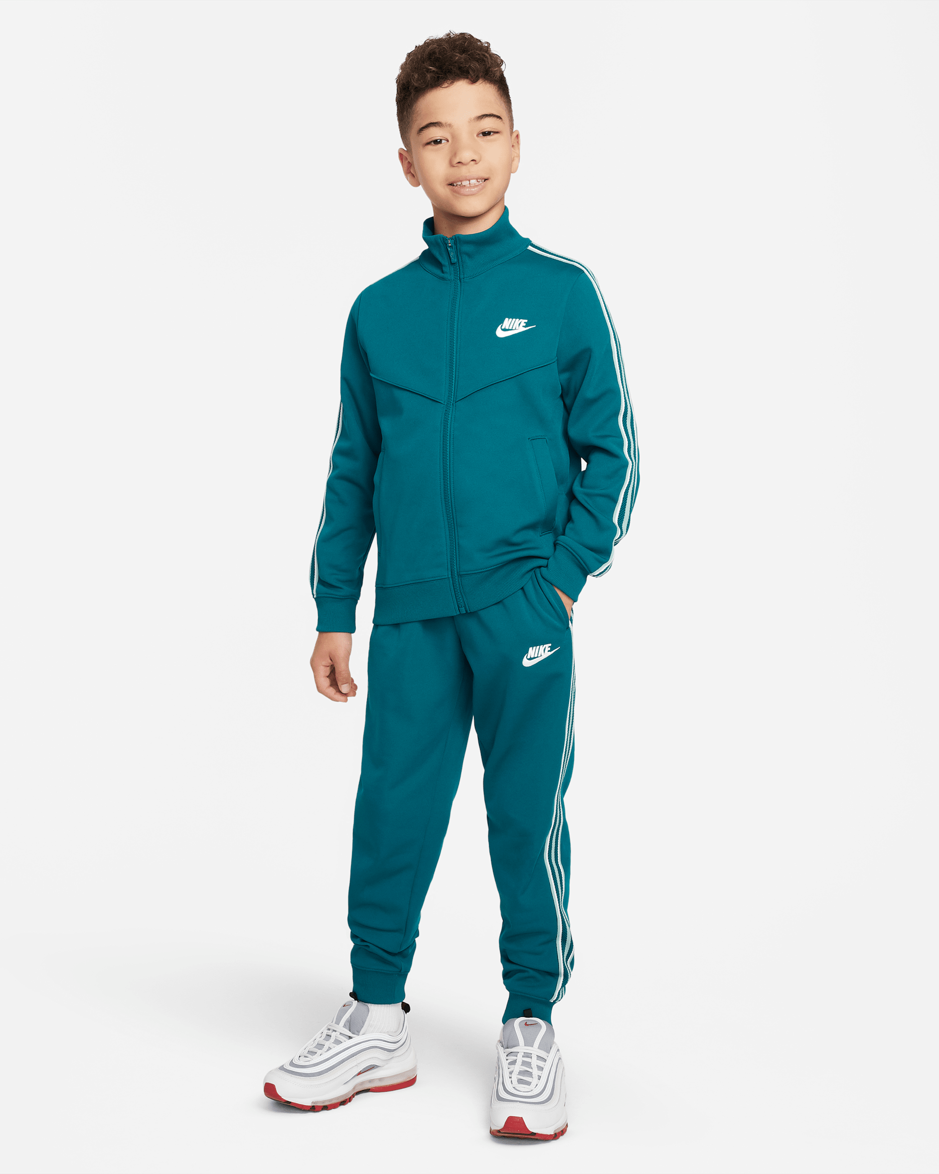 Nike Sportswear Older Kids' Tracksuit - Geode Teal/White