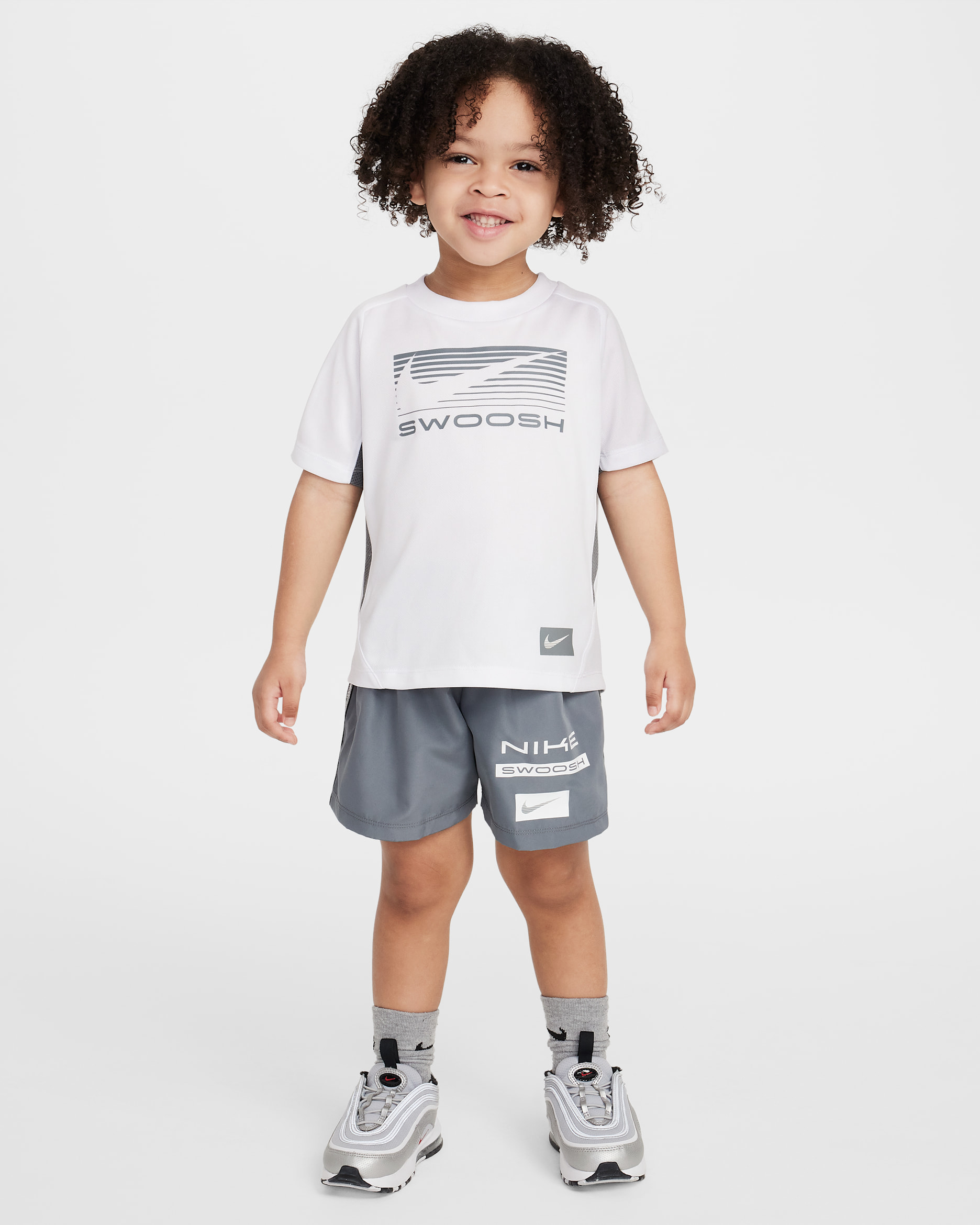Nike Dri-FIT Toddler 2-Piece Multi Woven Shorts Set - Smoke Grey