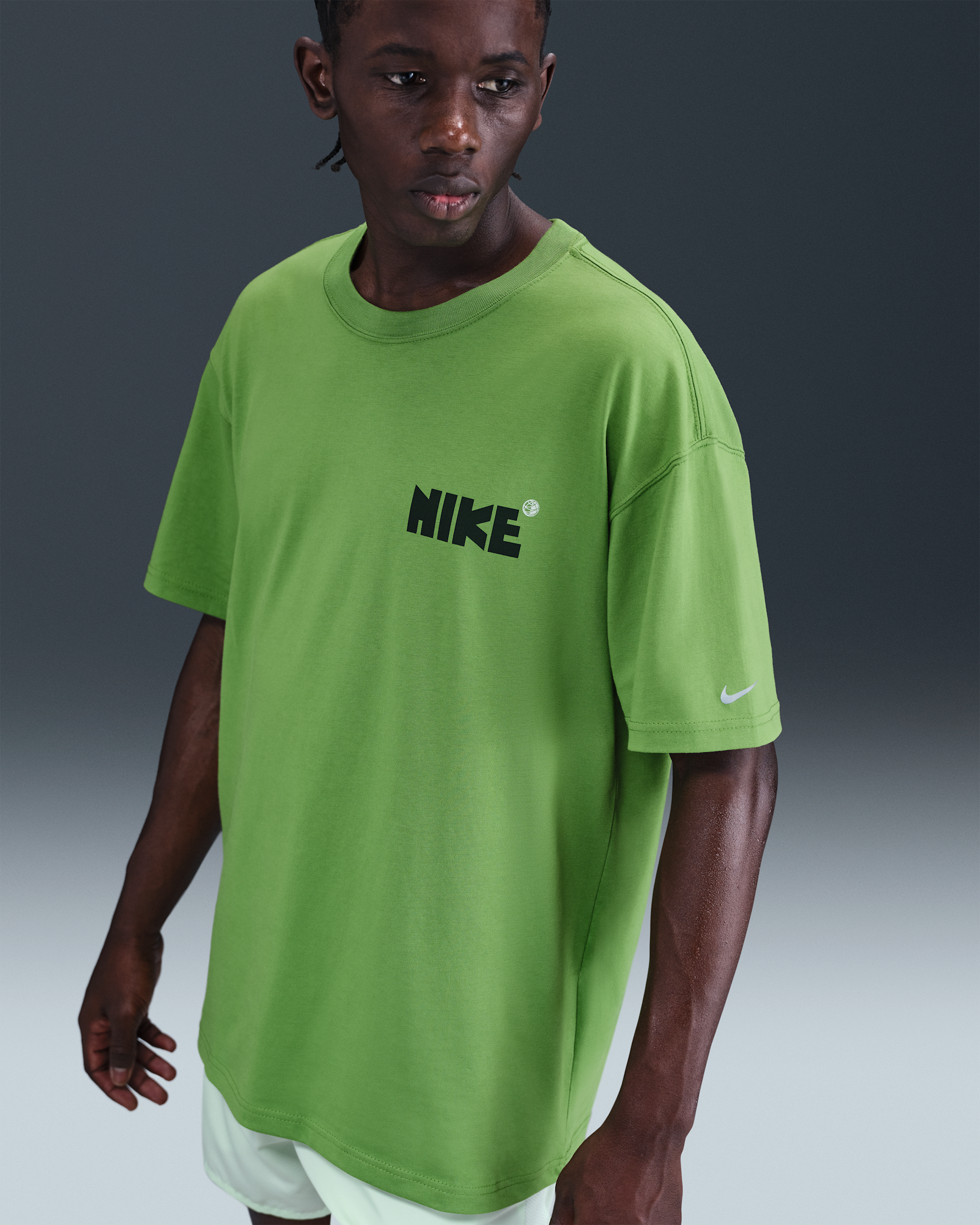 Nike-løbe-T-shirt til mænd - Chlorophyll