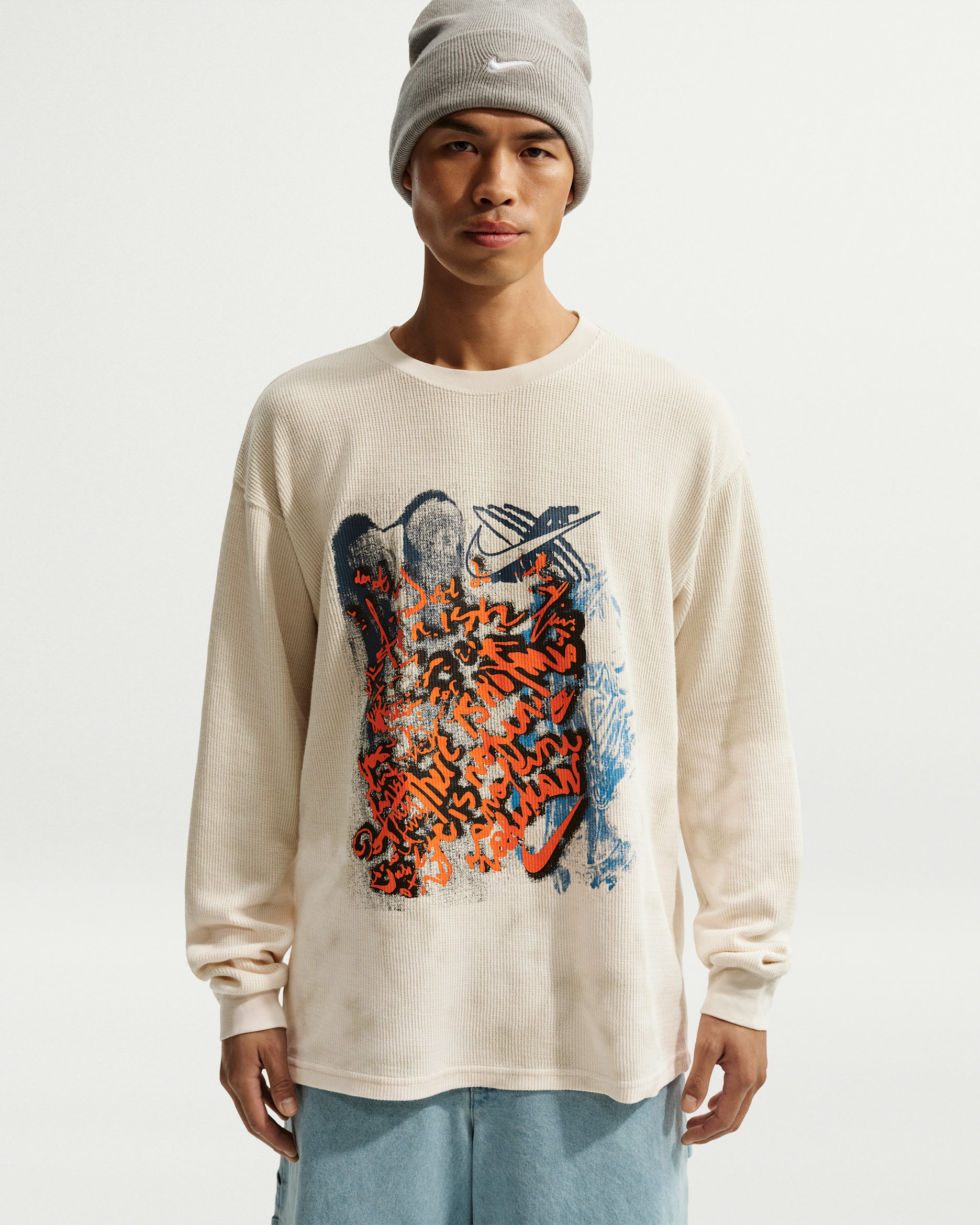 Nike Sportswear Men's Thermal Top - Light Bone/Midnight Navy