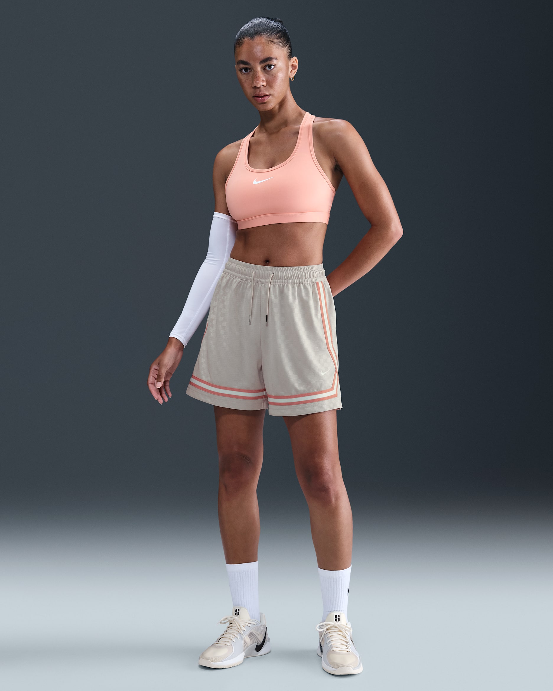 Nike Crossover Women's Dri-FIT Basketball Shorts - Light Orewood Brown/Rose Gold/White