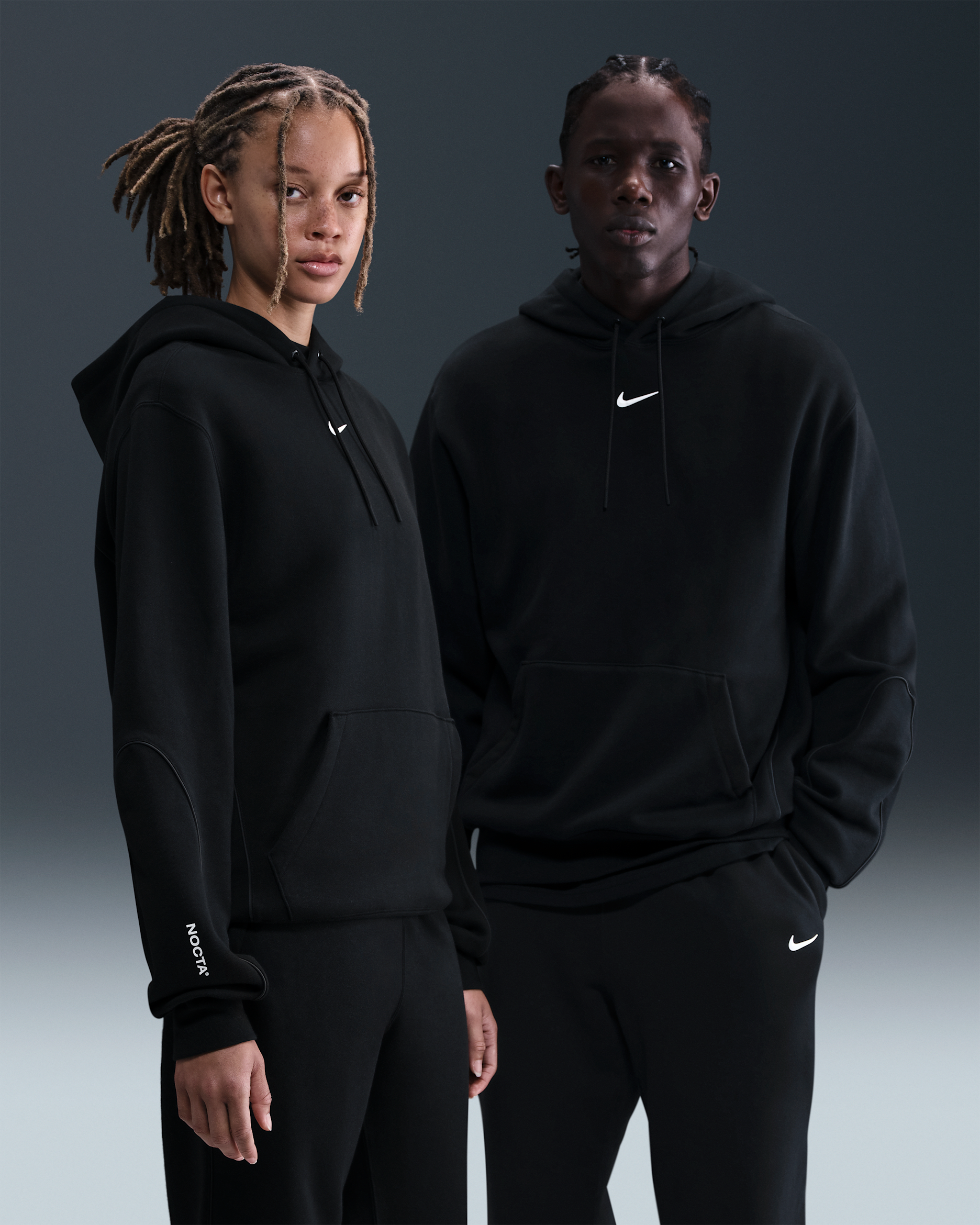 Mikina NOCTA Fleece CS 2 s kapucí - Černá/Bílá