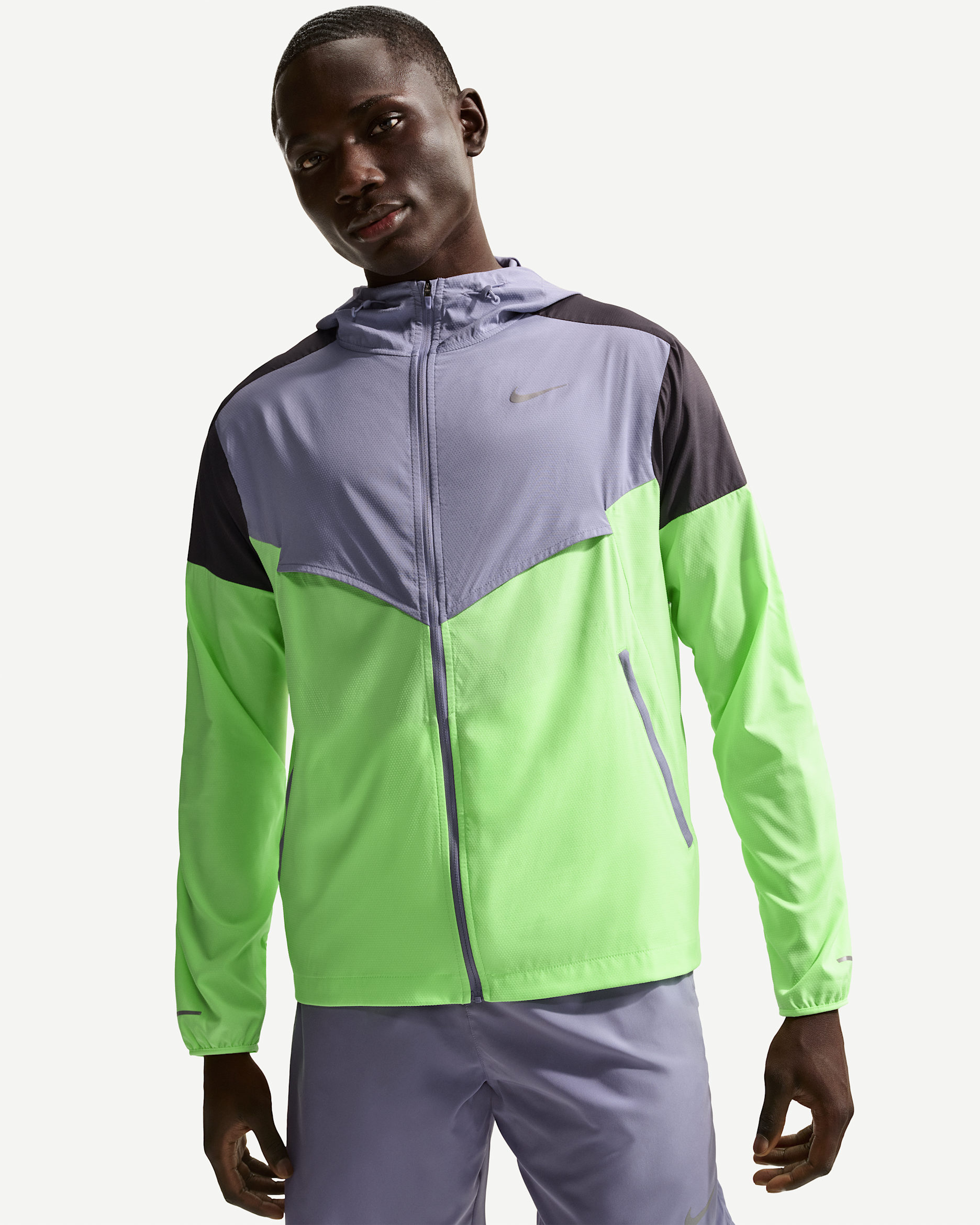Nike Impossibly Light Windrunner Chaqueta de running - Hombre - Iron Purple/Negro/Lime Blast