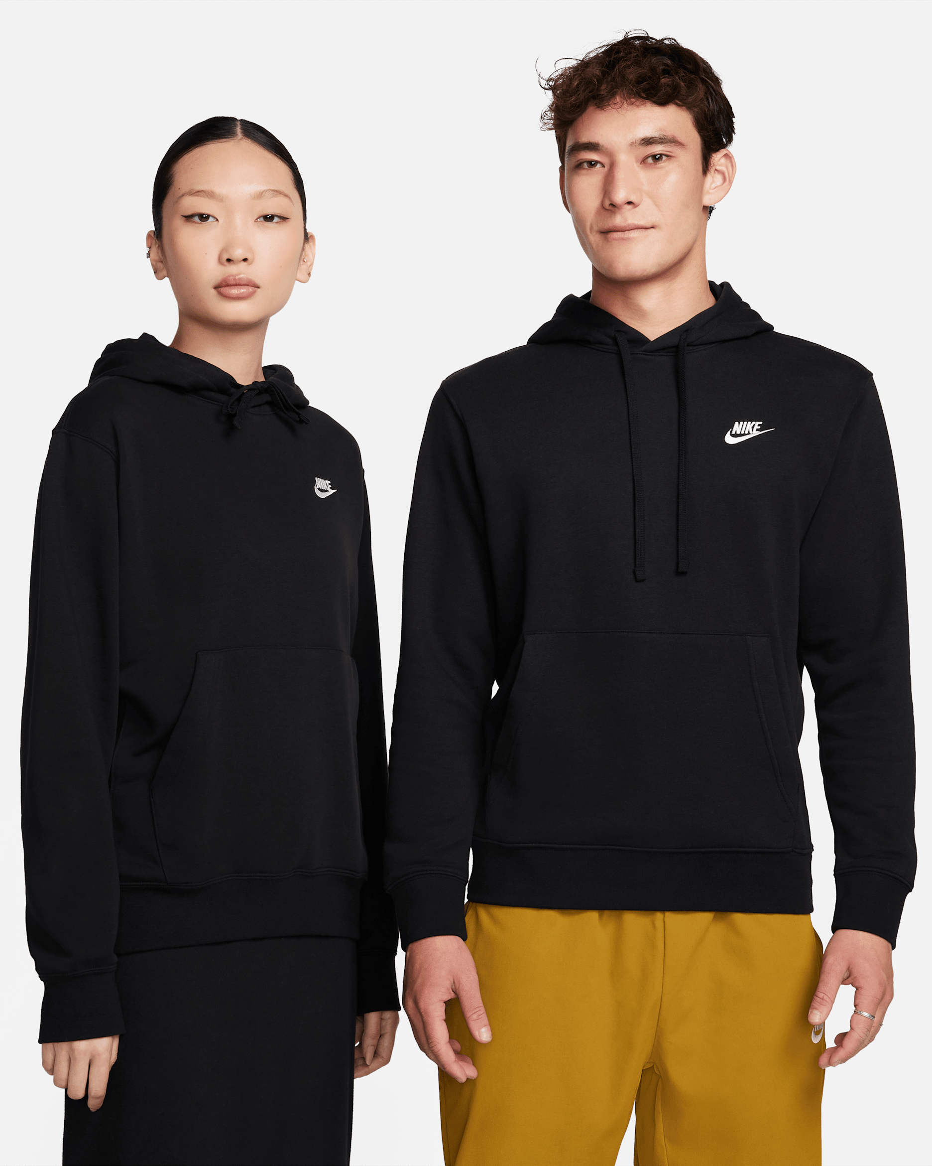 나이키 스포츠웨어 클럽 남성 풀오버 후디 - 블랙/블랙/화이트