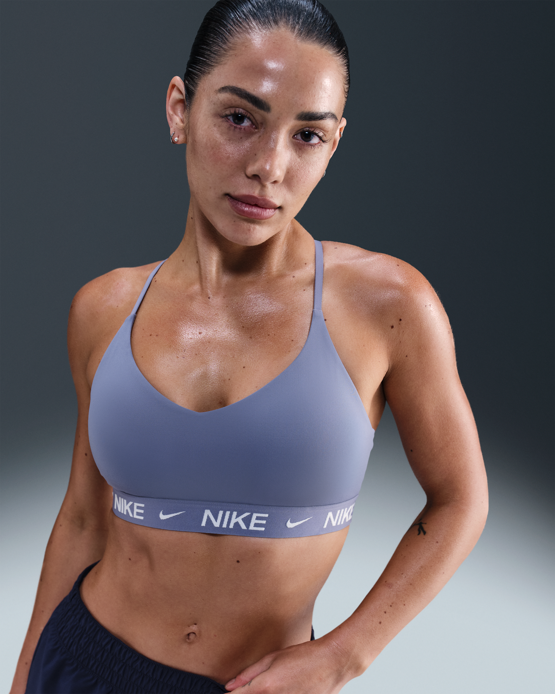 Nike Indy Light-Support Women's Padded Adjustable Sports Bra - World Indigo