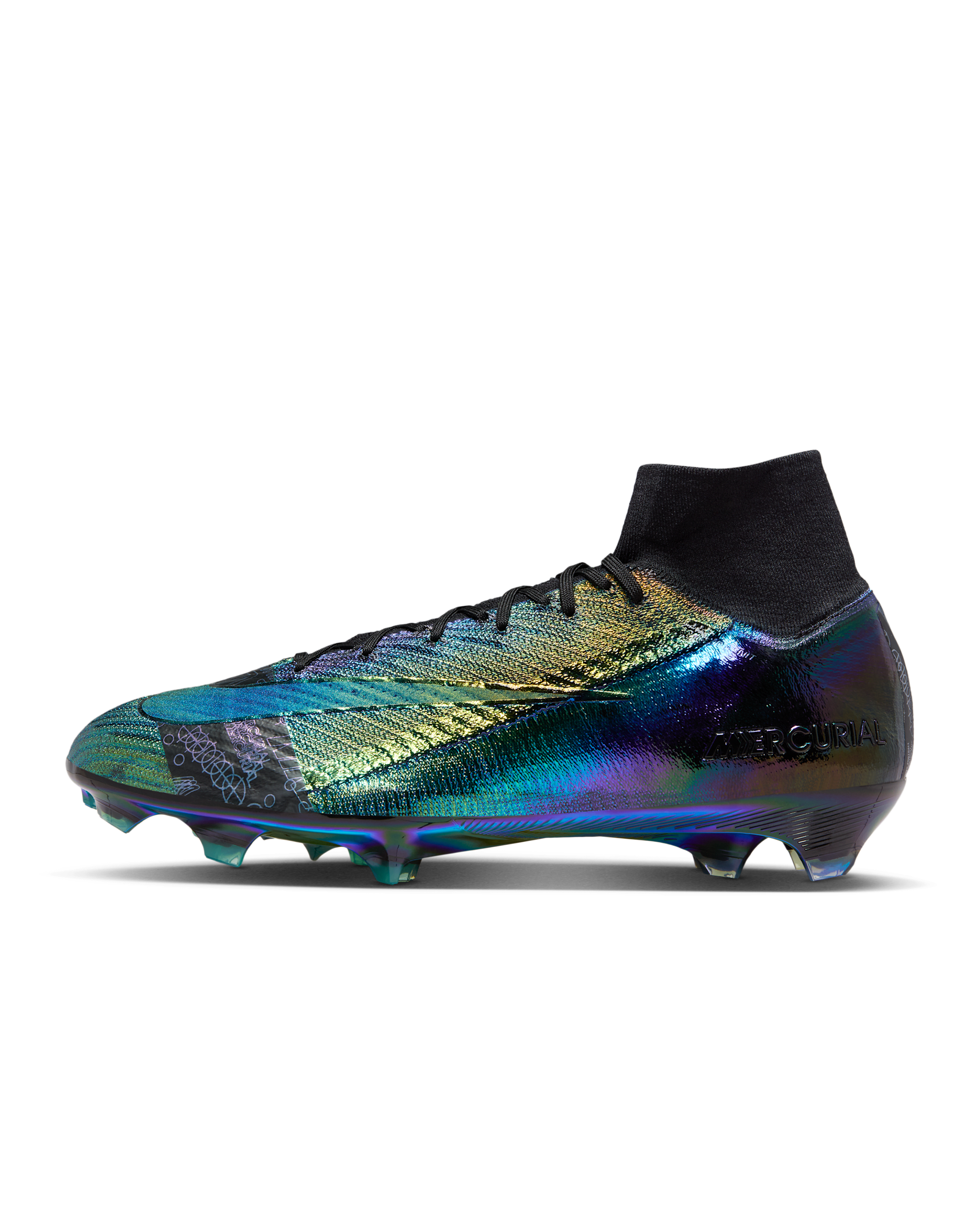 Nike Mercurial Superfly 10 Elite SE FG High-Top Football Boot - Black/Black
