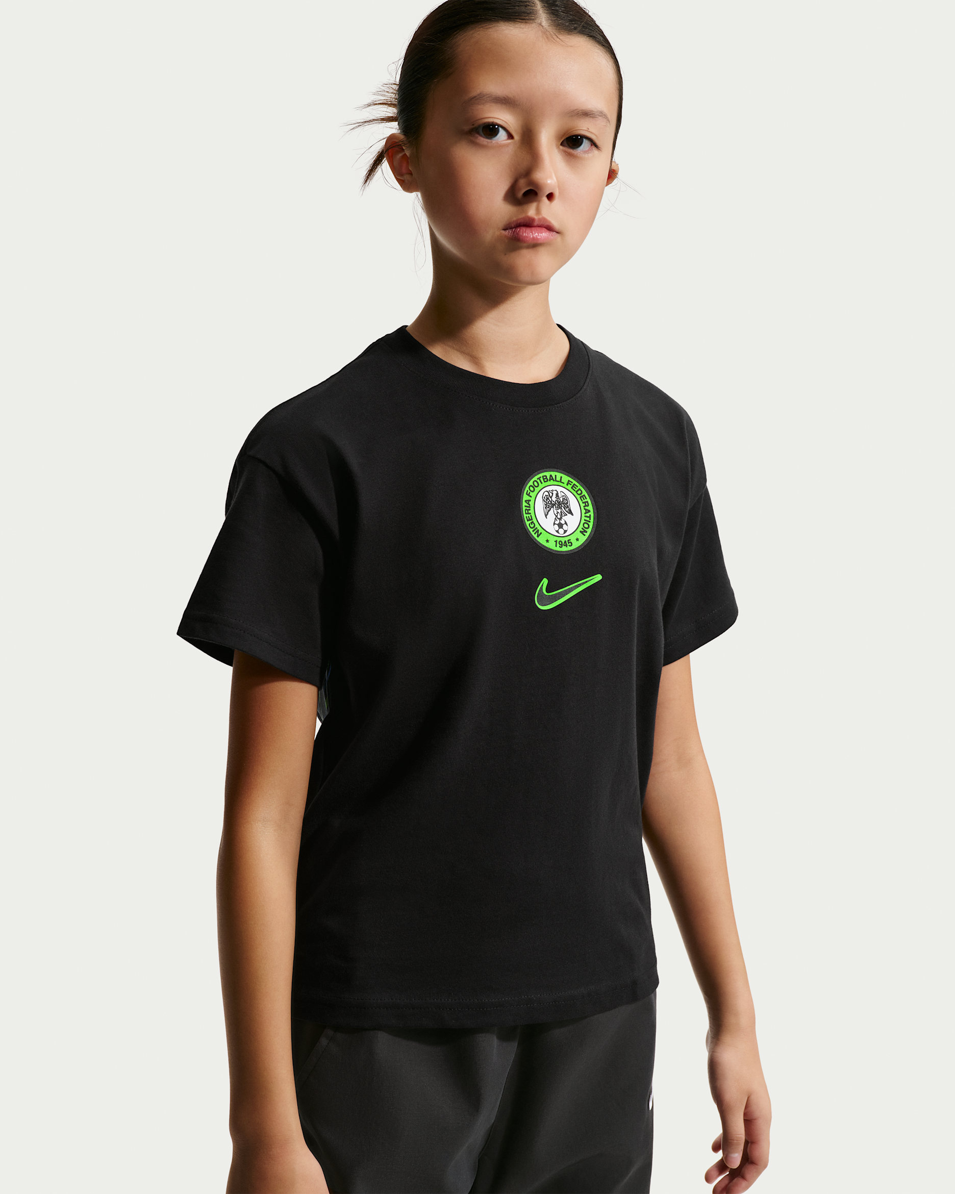 Nigeria Premium Goalkeeper Big Kids' Nike Soccer T-Shirt - Black