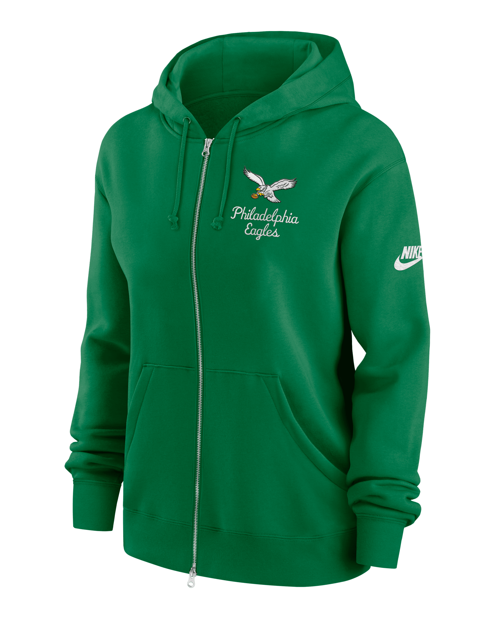 Sudadera con gorro Nike de la NFL de cierre completo para mujer Philadelphia Eagles Phoenix Rewind - Verde Kelly