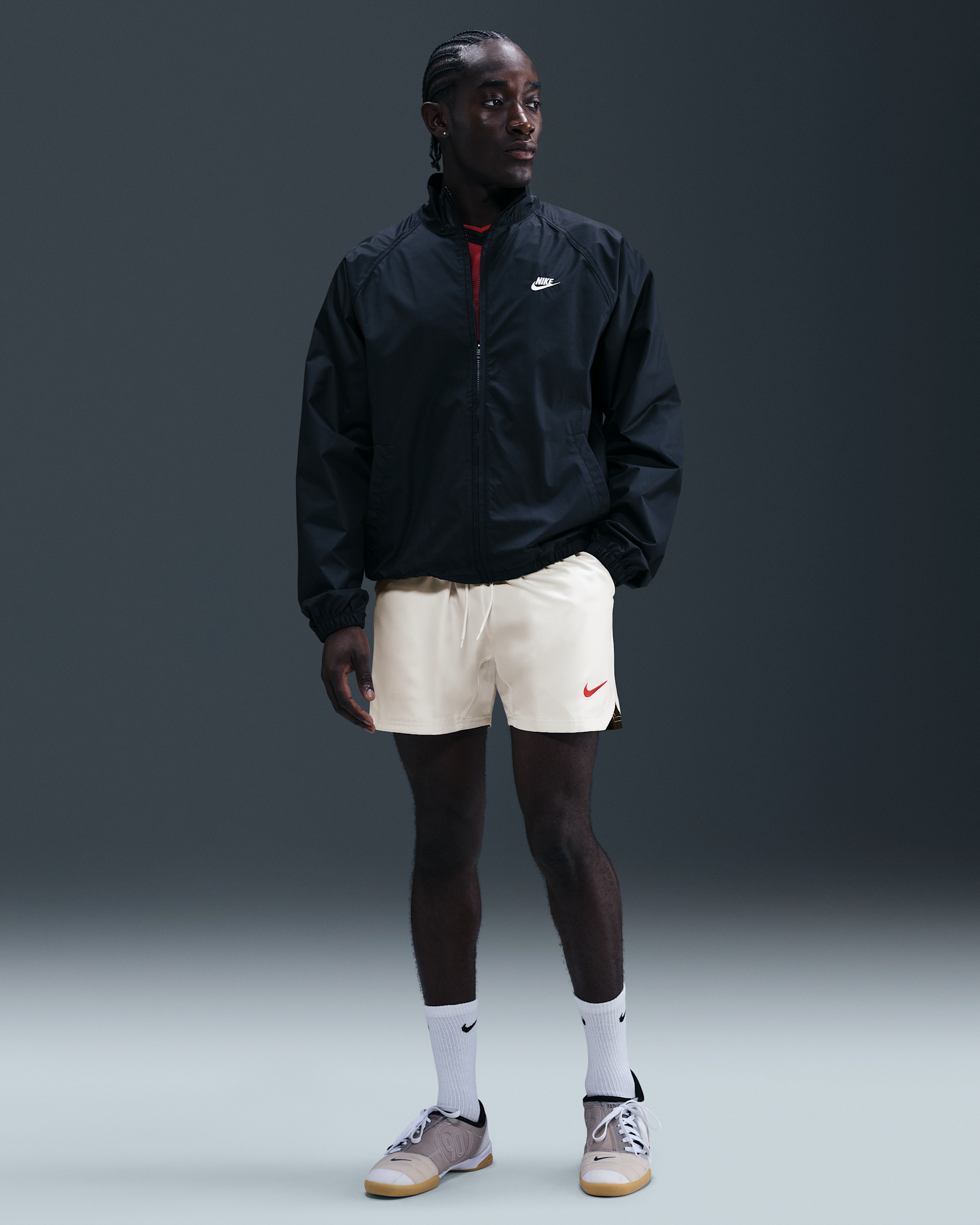 Short de foot Dri-FIT Nike Total 90 pour homme - Sail/Noir/Gym Red