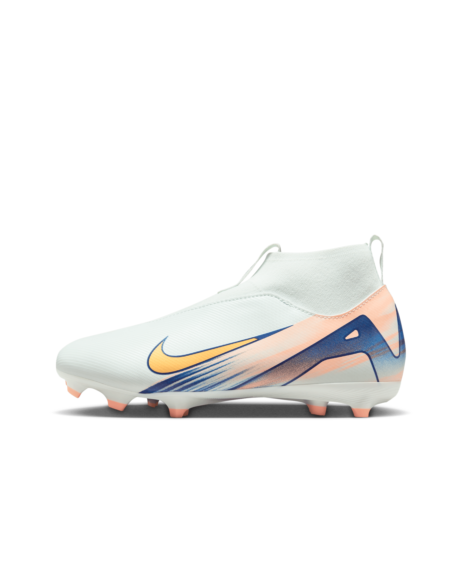 Nike Jr. Superfly 10 Academy Mercurial Dream Speed Older Kids' MG High-Top Football Boot - Barely Green/Crimson Pulse/Metallic Gold Coin