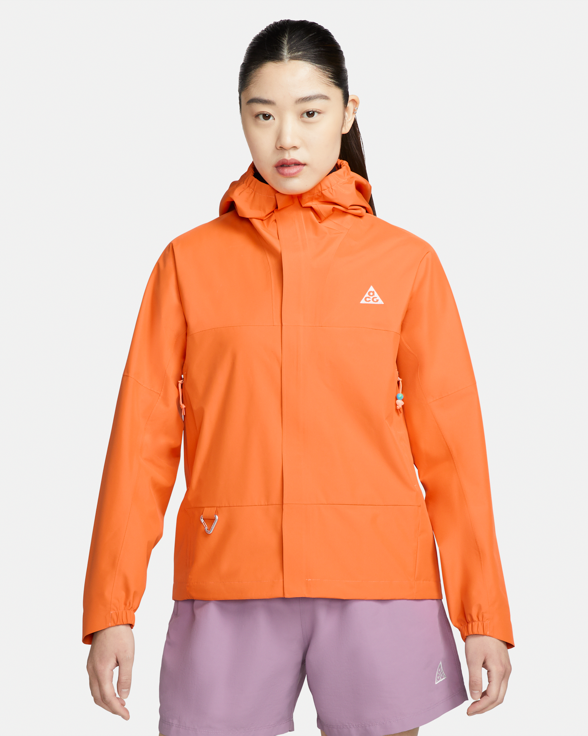 Nike ACG 'Cascade Rain' Women's Storm-FIT Water-Resistant Lightweight Jacket - Bright Mandarin/Summit White