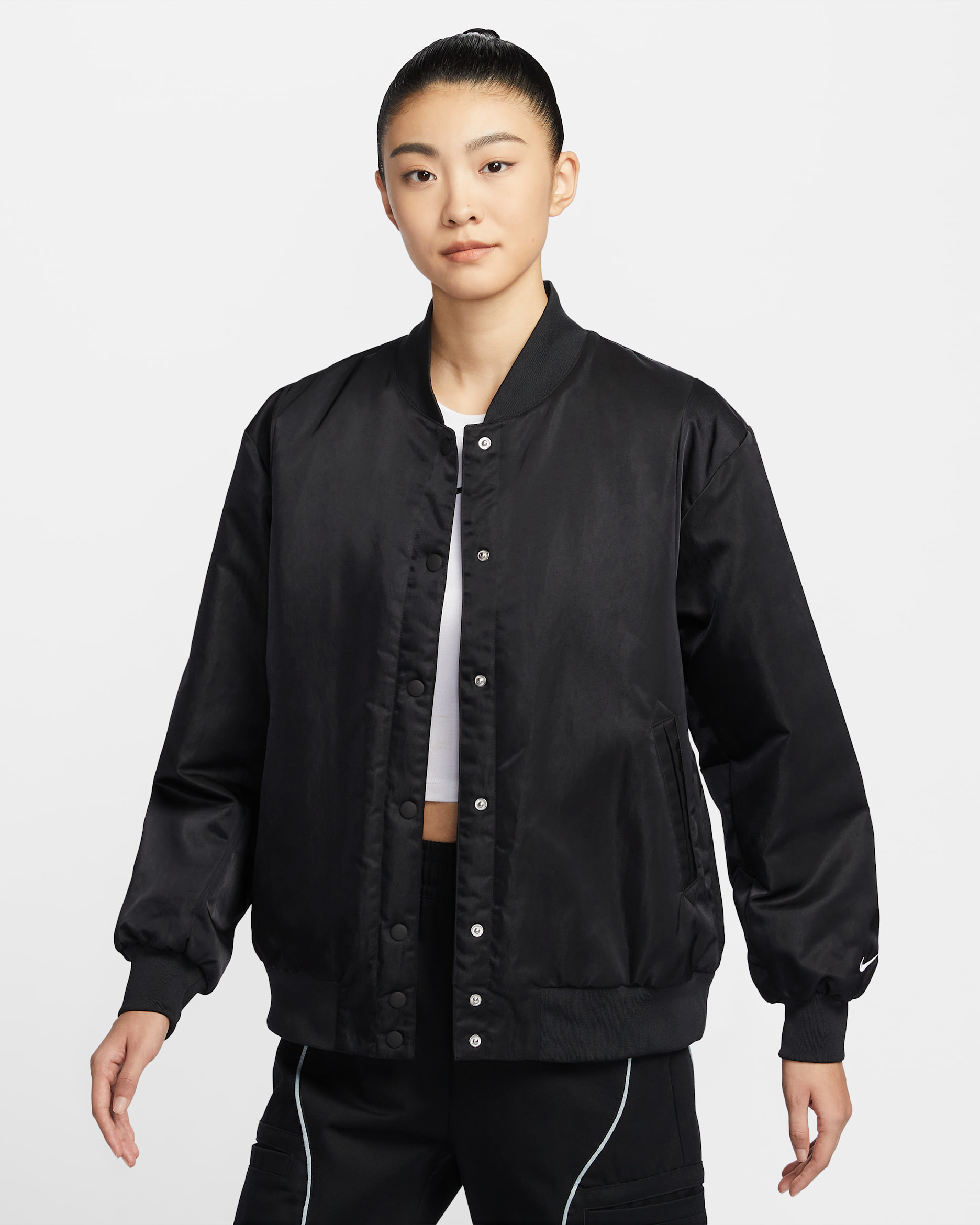 Nike Sportswear Destroyer Women's Oversized Woven Jacket - Black/White
