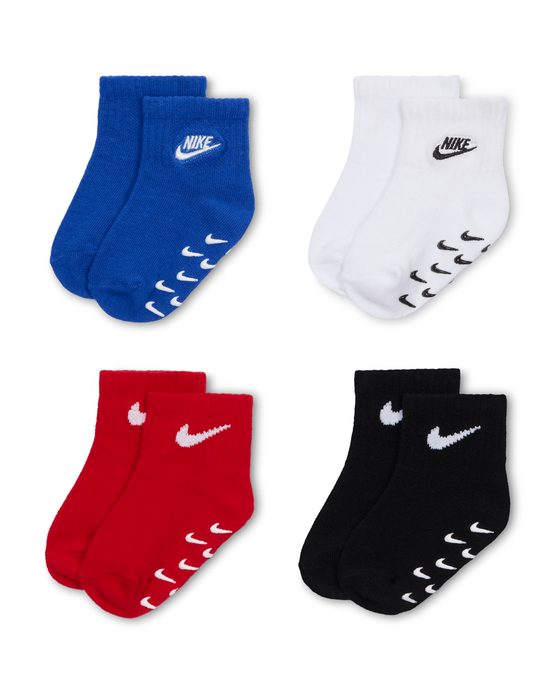 Calcetines con agarre con logotipo para bebé (4 pares) (3 a 6 meses) Nike - Royal juego