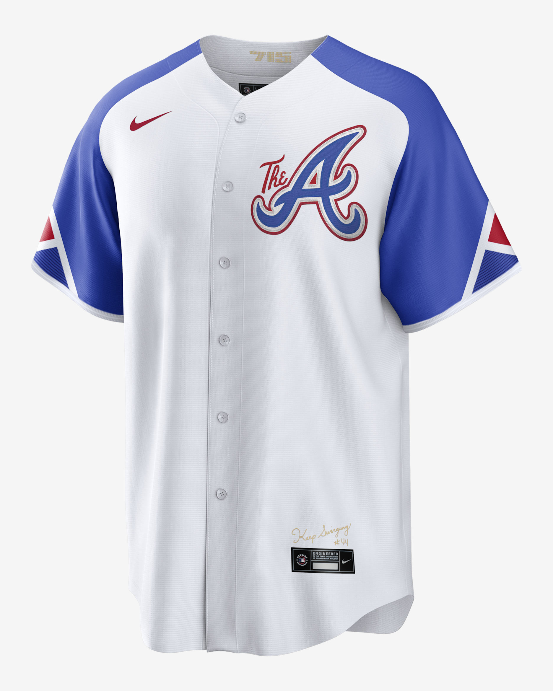Jersey de béisbol Replica para hombre MLB Atlanta Braves City Connect - Blanco/Azul royal