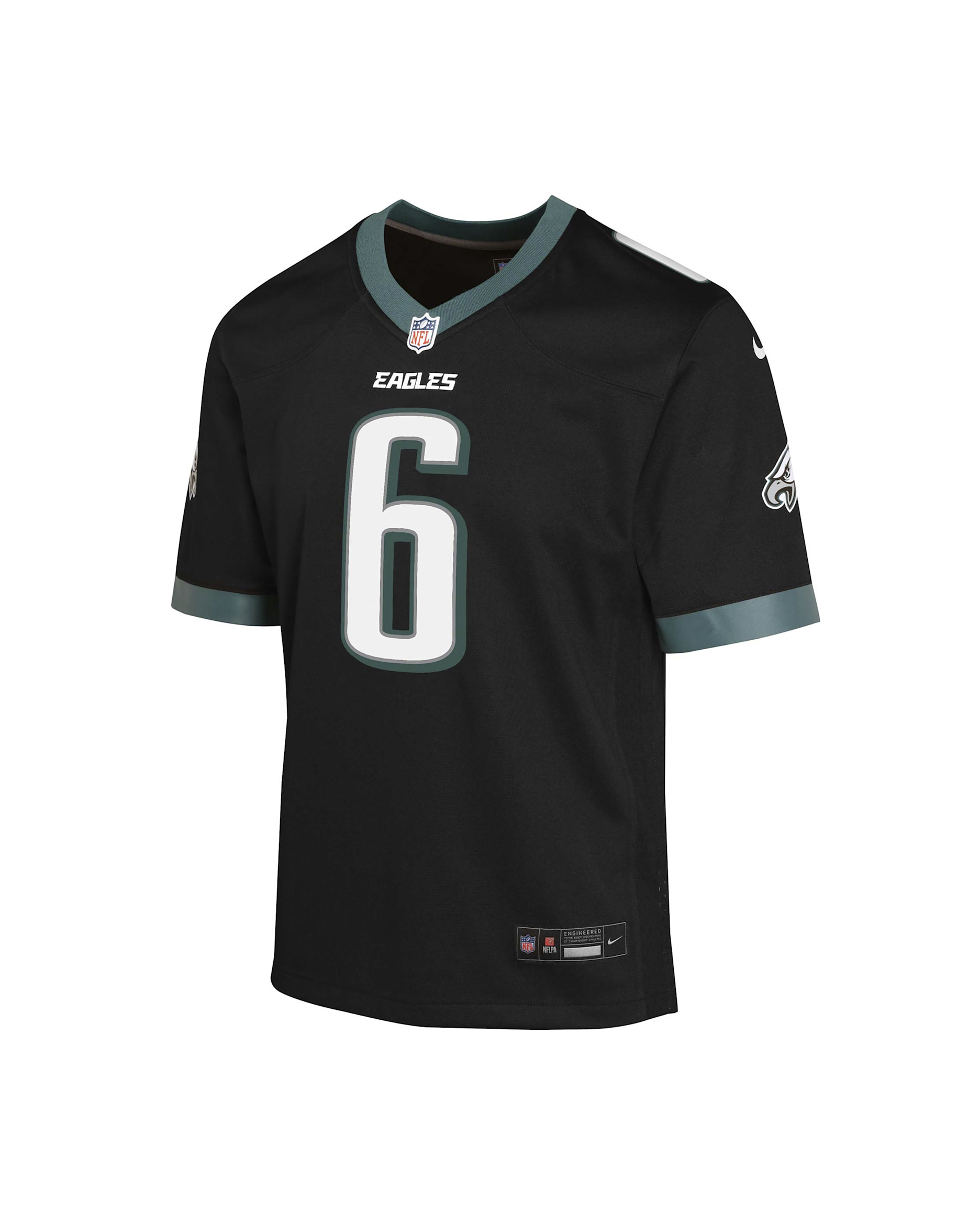 Jersey de fútbol americano Nike Dri-FIT de la NFL para niños talla grande DeVonta Smith Philadelphia Eagles - Negro