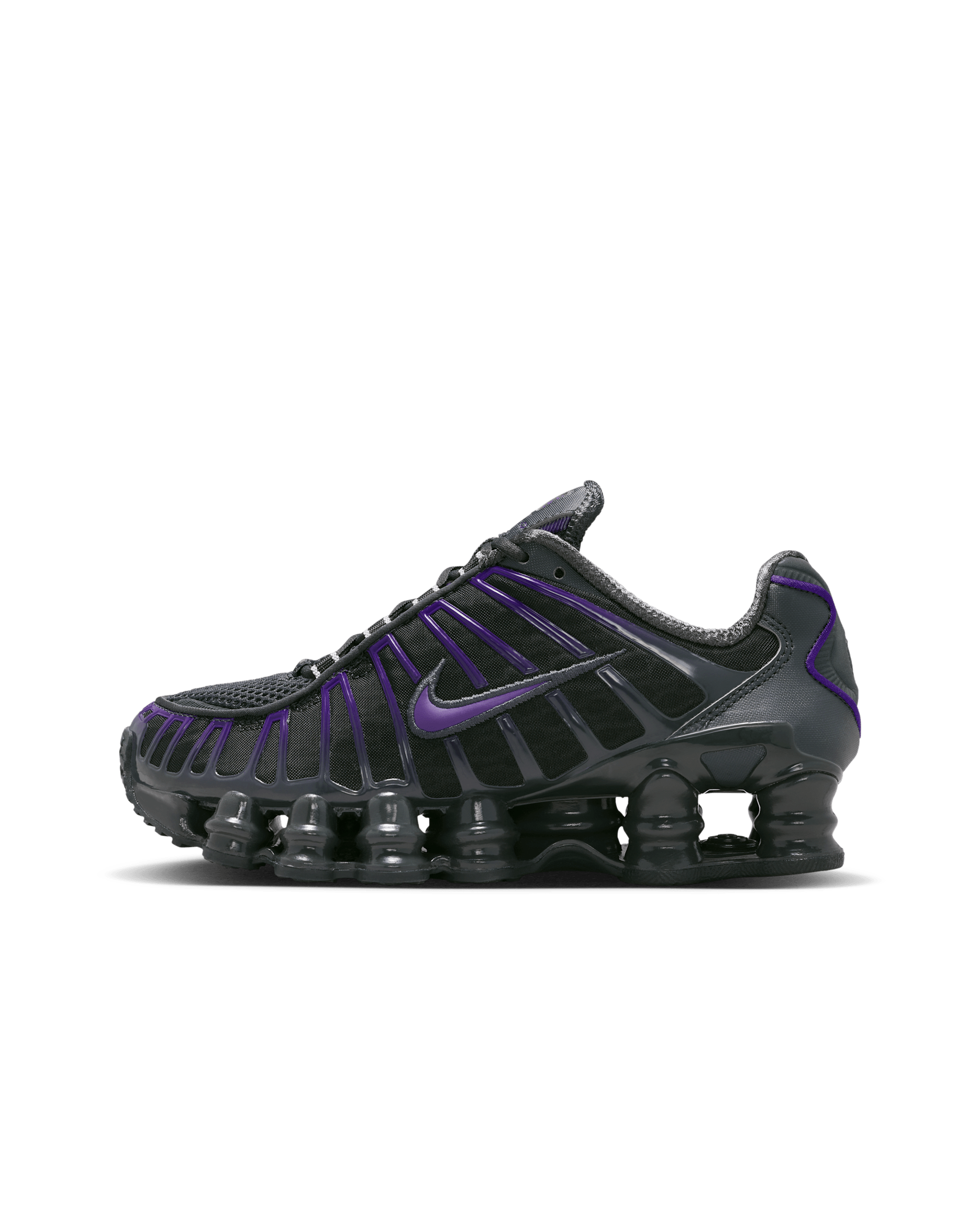 Boty Nike Shox TL pro větší děti - Dark Smoke Grey/Court Purple