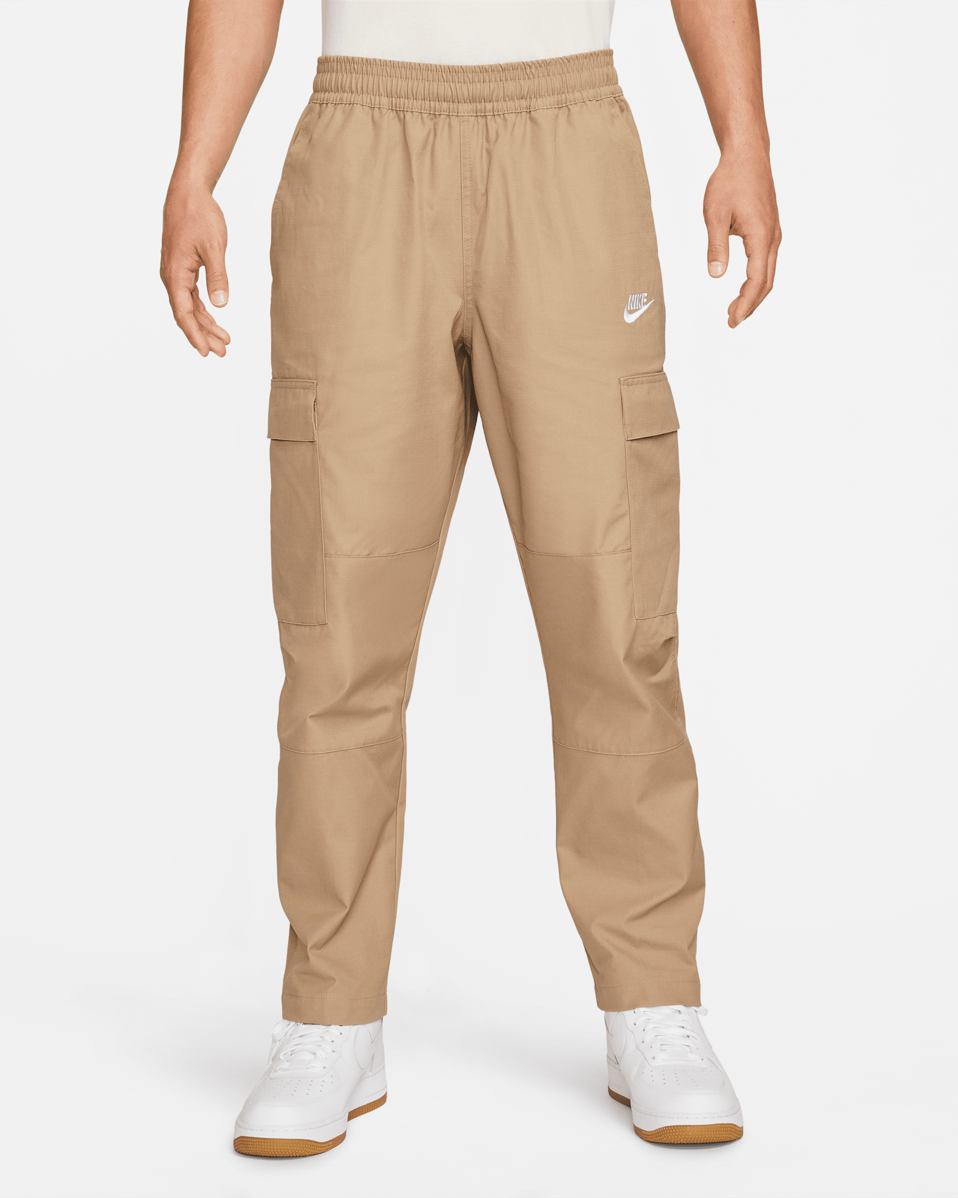 Nike Club Men's Woven Cargo Trousers - Khaki/White