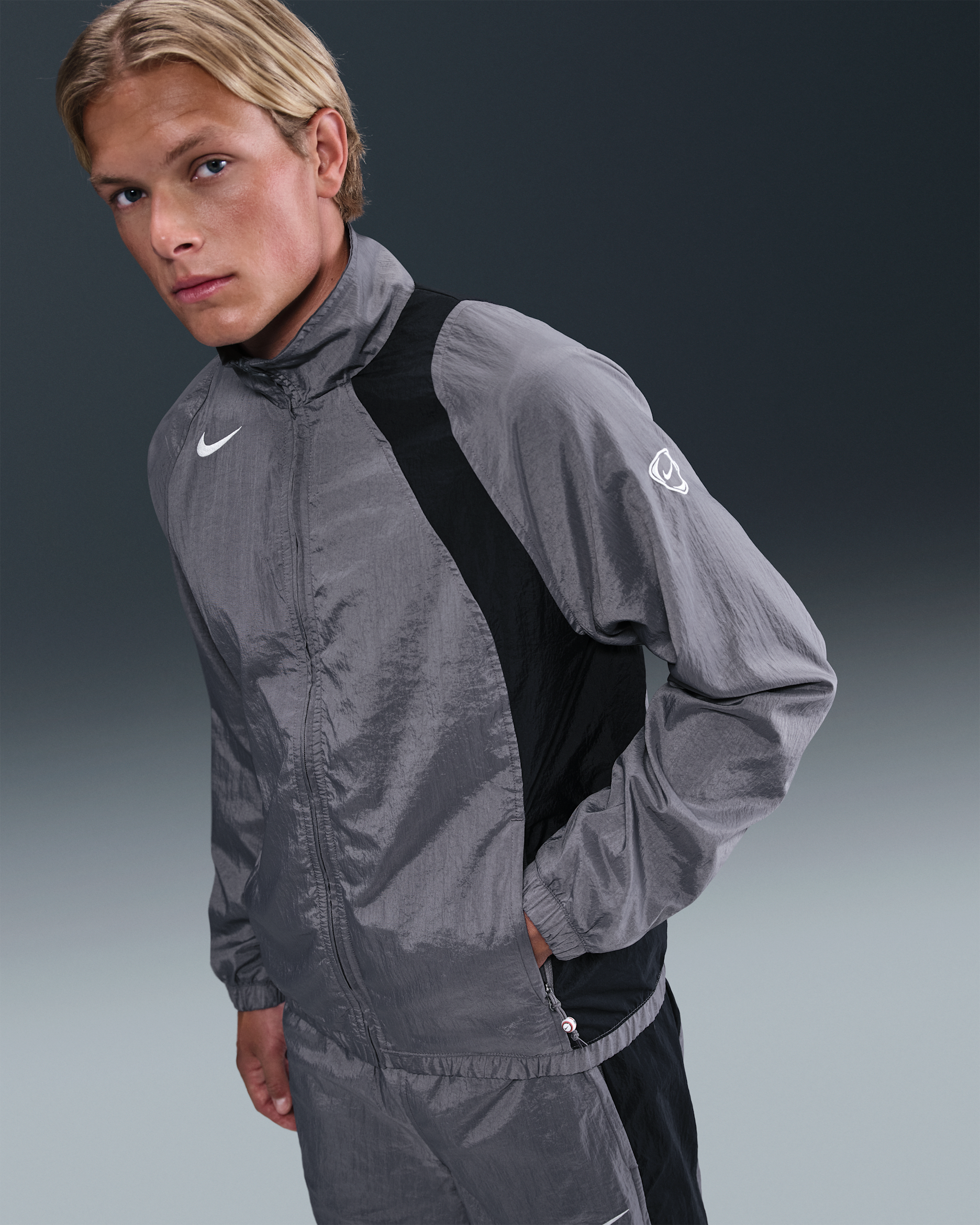 Nike Total 90 Repel voetbaltrainingsjack voor heren - Light Graphite/Zwart/Sail