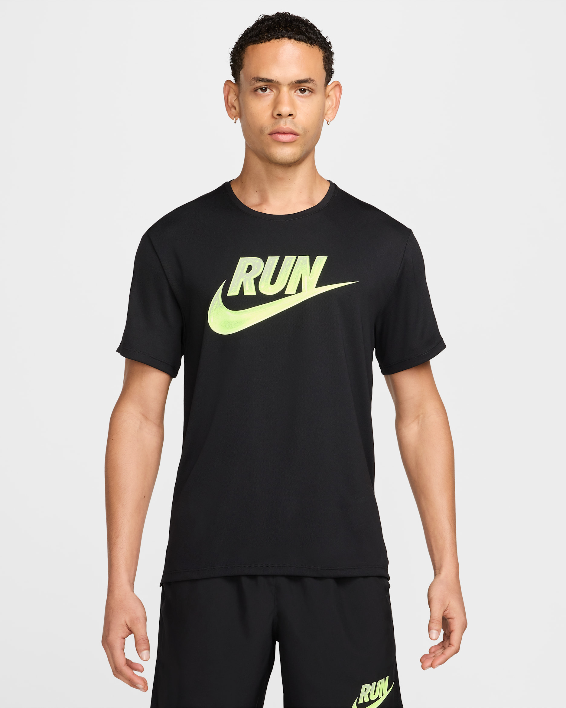 Playera de correr de manga corta Dri-FIT para hombre Nike Miler Run Energy - Negro
