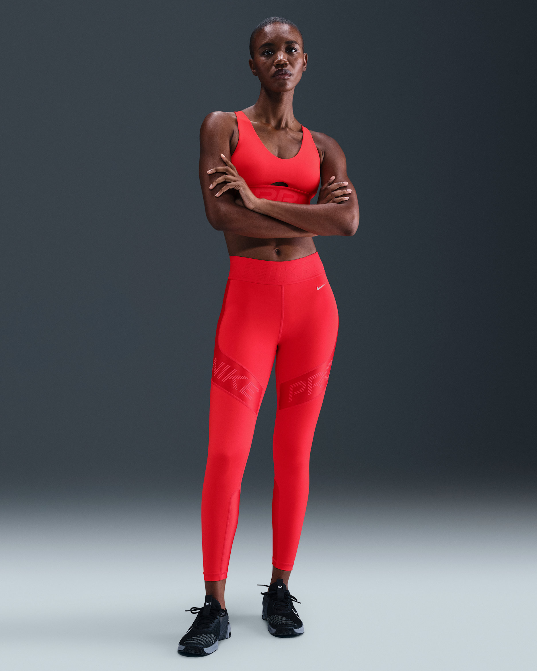 Nike Pro Sculpt Women's High-Waisted 7/8 Leggings - Light Crimson/Ember Glow/White