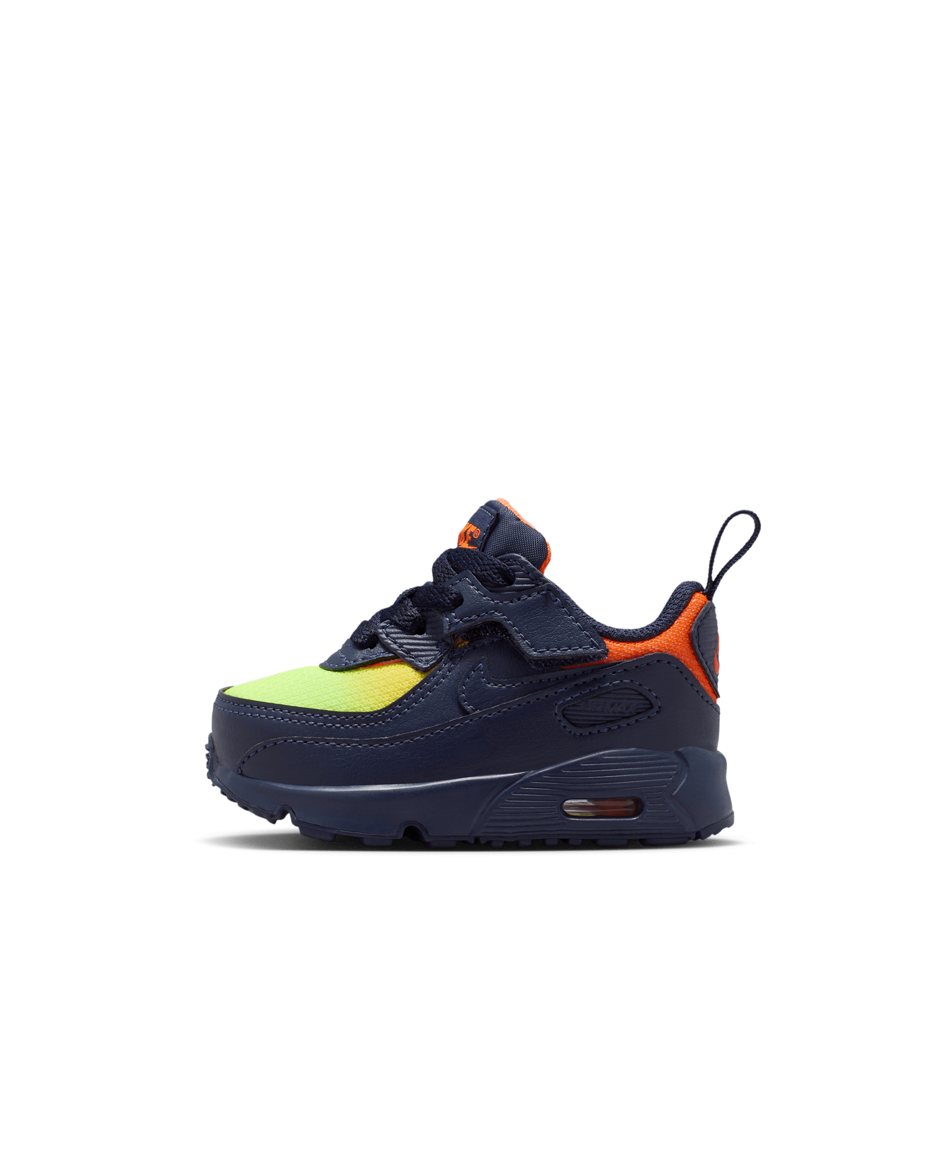 Nike Air Max 90 EasyOn Baby/Toddler Shoes - Lemon Venom/Hyper Crimson/Laser Orange/Blackened Blue