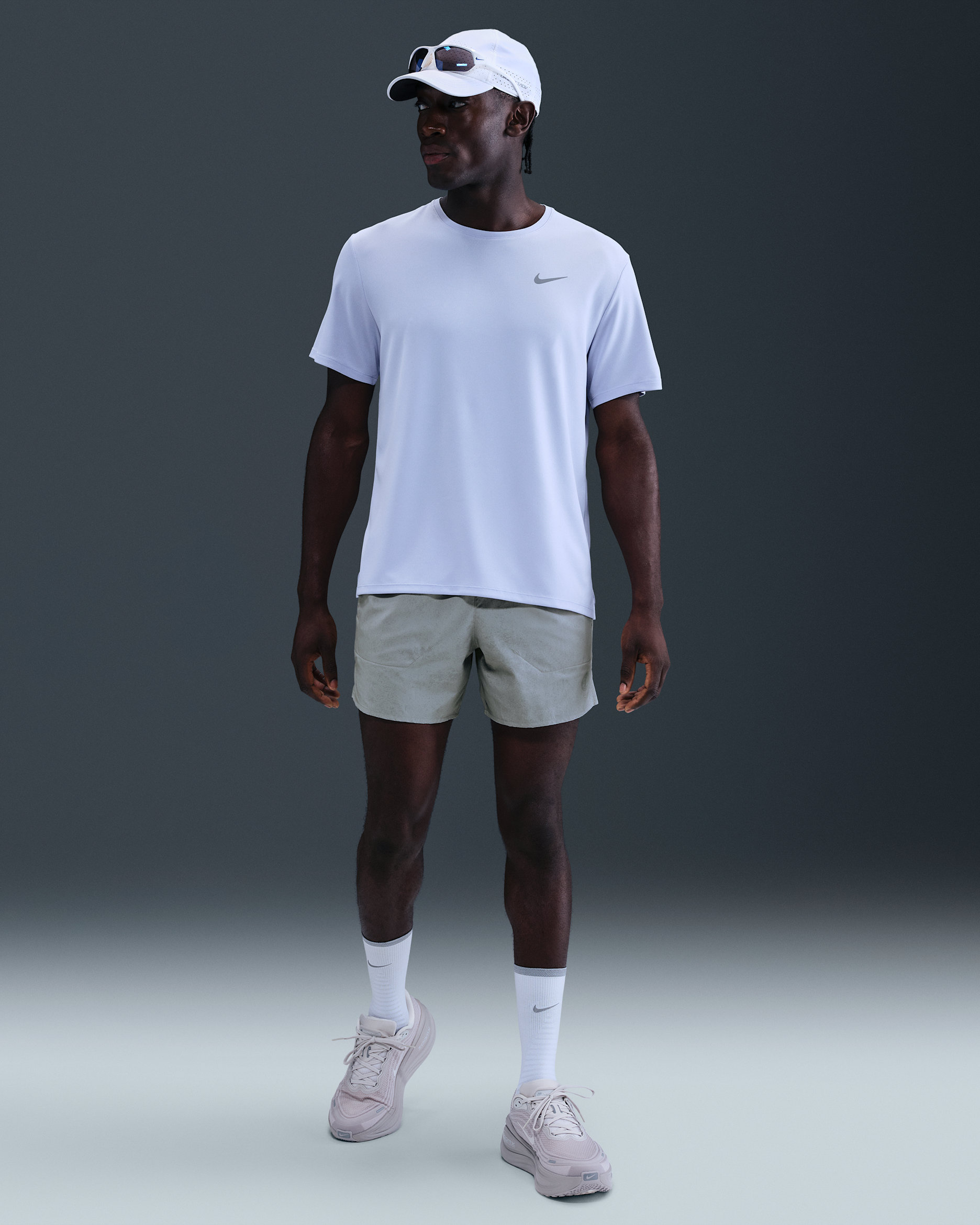 Nike Stride Men's 5" Brief-Lined Running Shorts with Reflective Accents - Light Smoke Grey