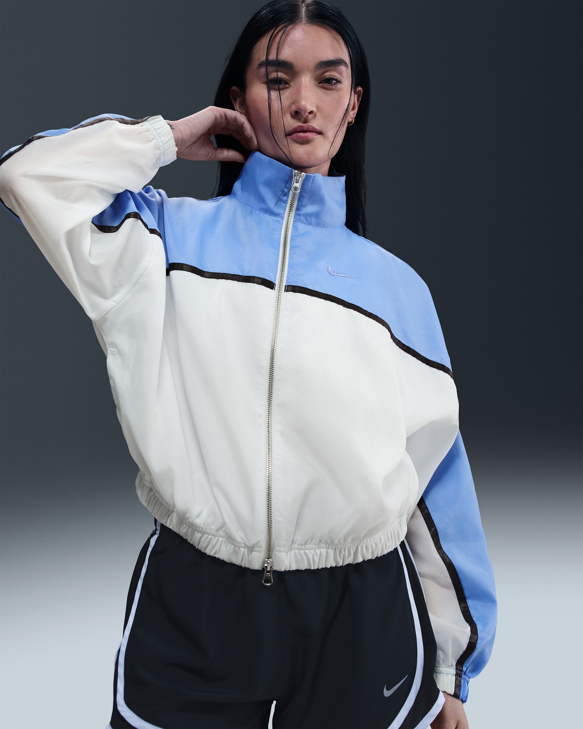 Nike Sportswear Women's Varsity Woven Jacket - Royal Pulse/Summit White/Anthracite/Royal Pulse