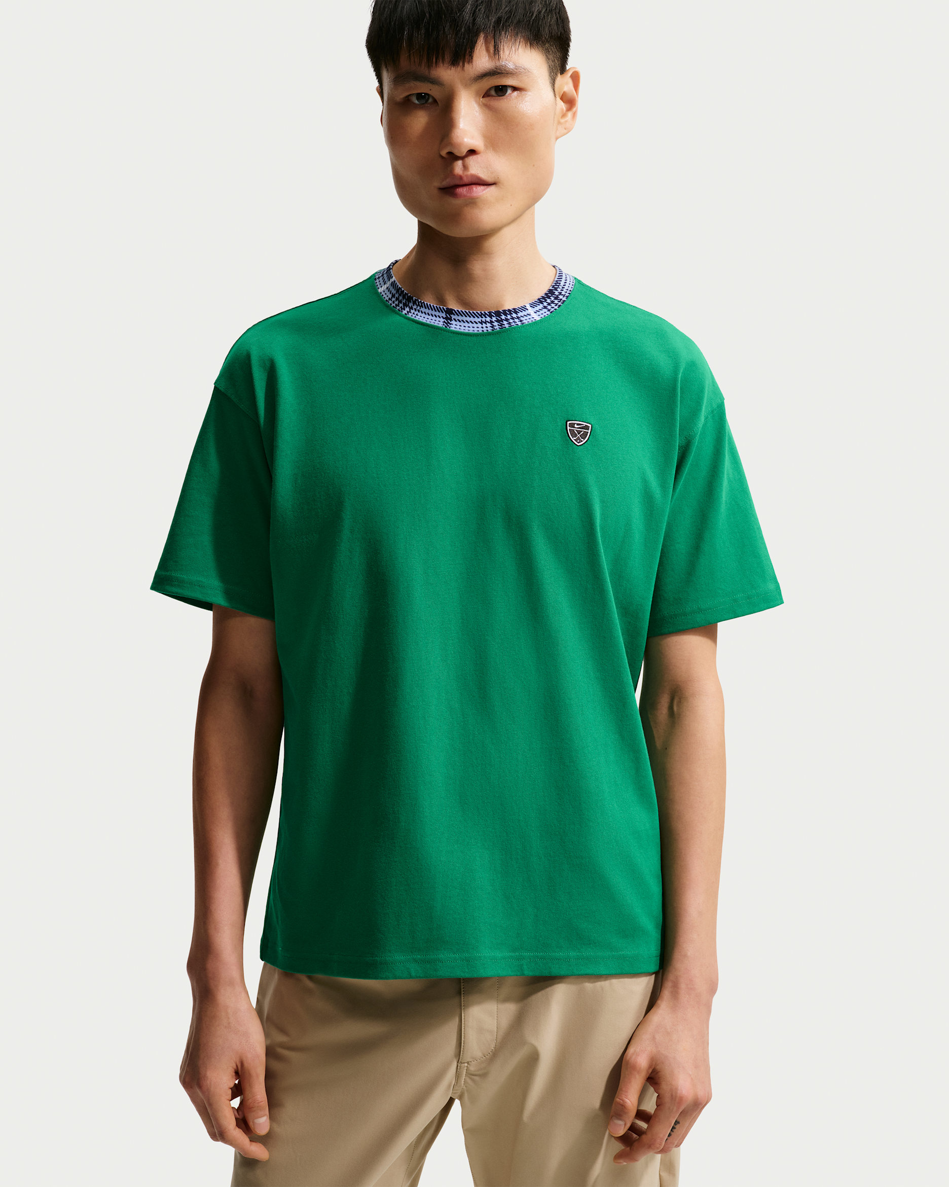 Nike Tartan Men's Loose Golf Top - Malachite