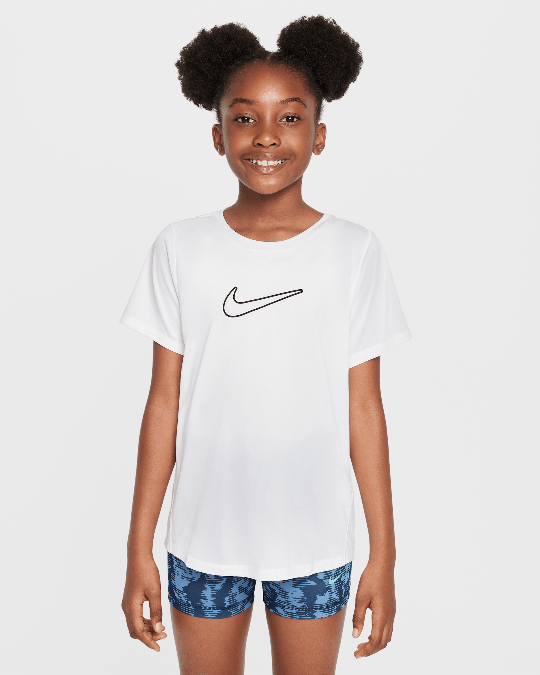 เสื้อแขนสั้นเด็กโต Dri-FIT Nike One Fitted (หญิง) - ขาว/ดำ